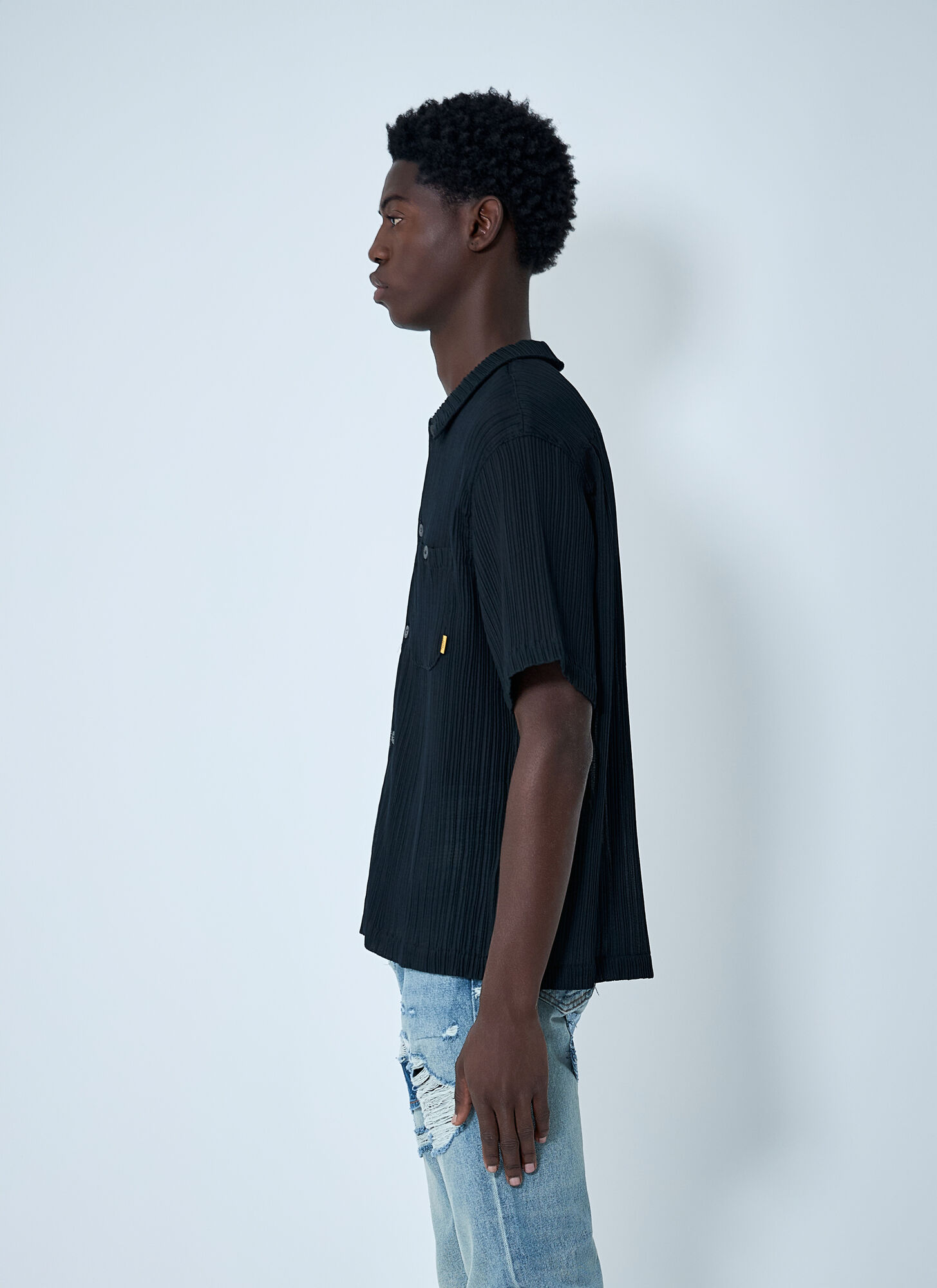  Gallery Dept. Gallery Dept. Pleated Shirt - Mann Hemden Black L 