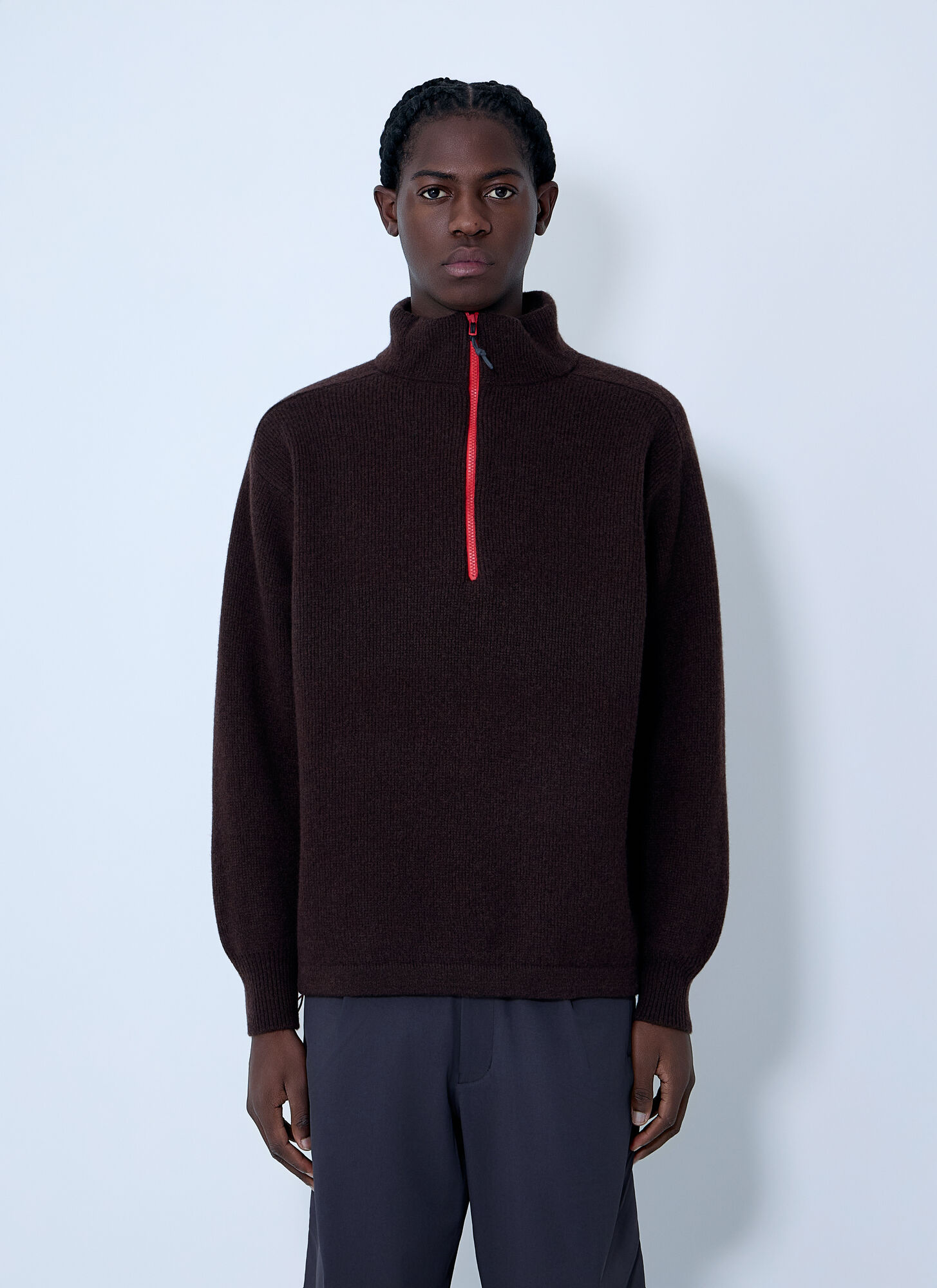Gr10k Uomo Dark Brown - High Neck Sweater, Size: S