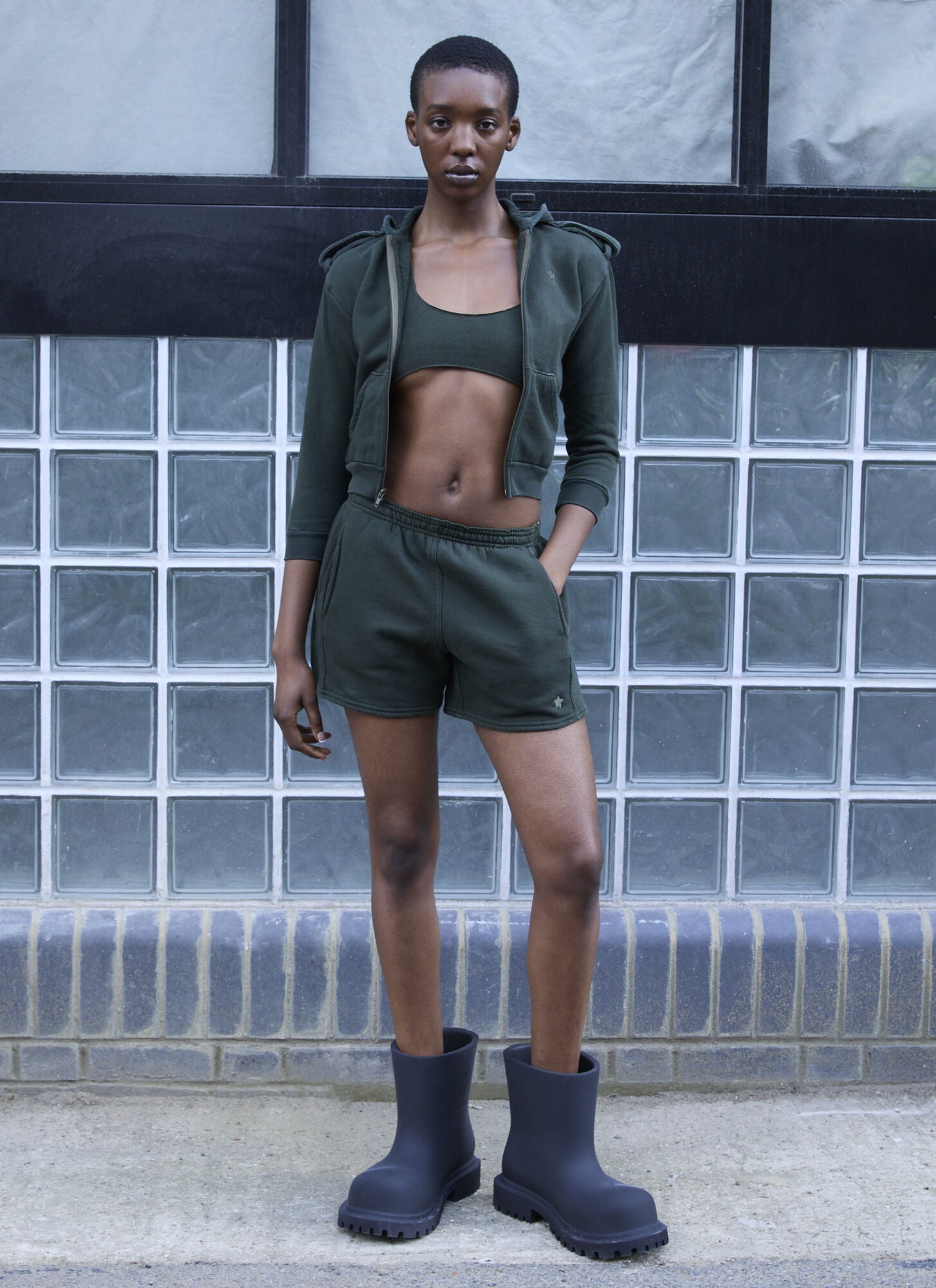  Greg Ross Greg Ross Raw Cut Bra Top - Frau Tops Green L 