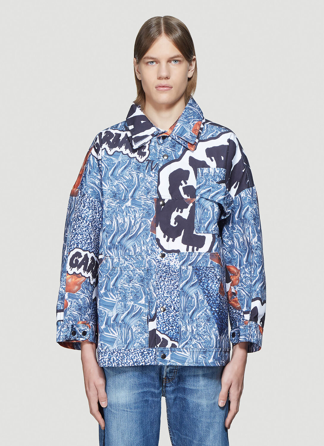 Shop Garbage Tv Fifo Jacket In Blue