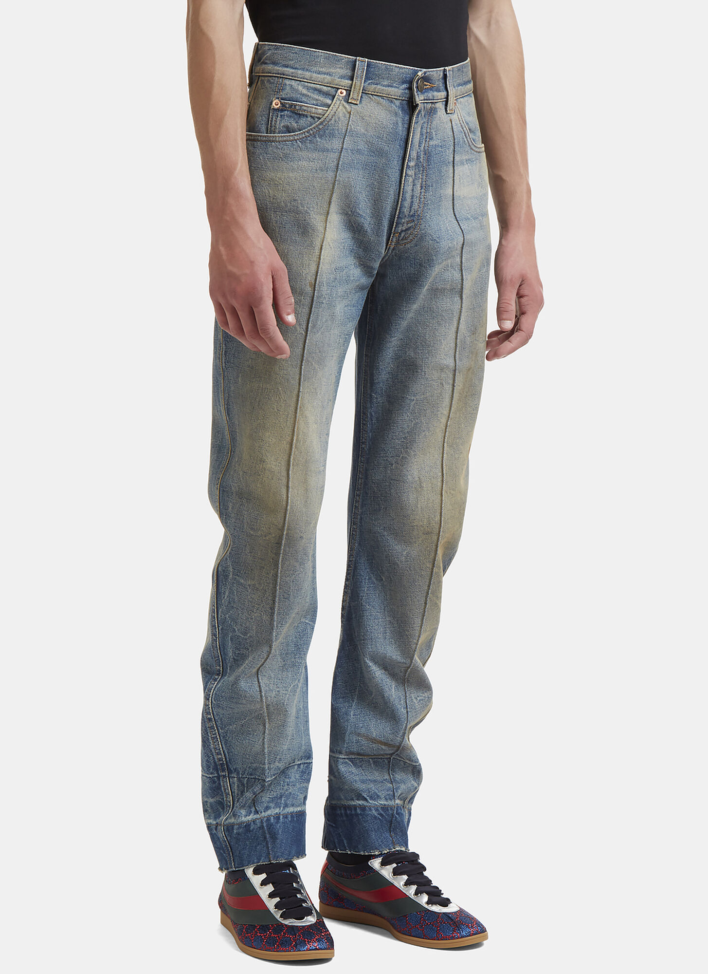 GUCCI Gucci Distressed Stone Washed Jeans - Man Jeans Black 31　グッチ ディストレスト ストーン ウォッシュ ジーンズ - マン ジーンズ ブラック 31