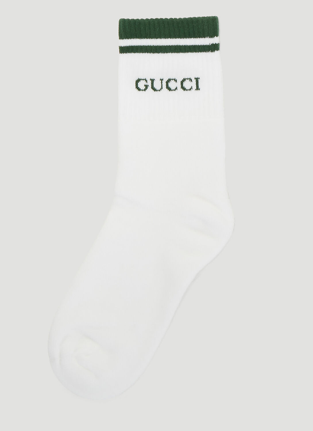 Shop Gucci Logo Band Socks In Green