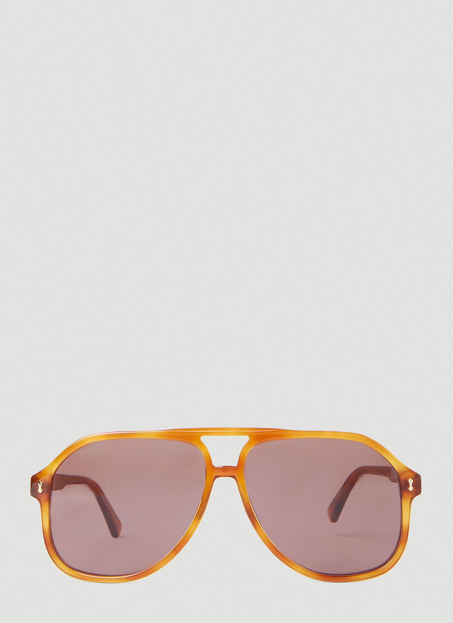 GUCCI Gucci Aviator Tortoiseshell Sunglasses - Man Sunglasses Brown One Size　グッチ アビエーター べっ甲サングラス - メンズ サングラス ブラウン フリーサイズ
