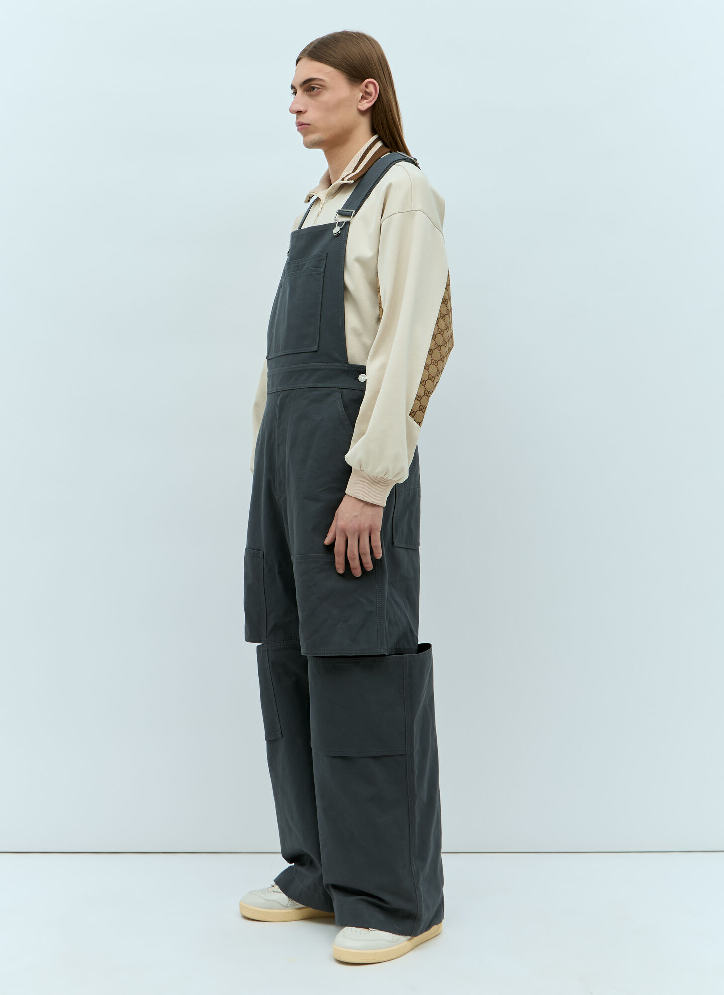  Gucci Gucci Logo Patch Dungarees - Mann Hosen Grey It - 48 