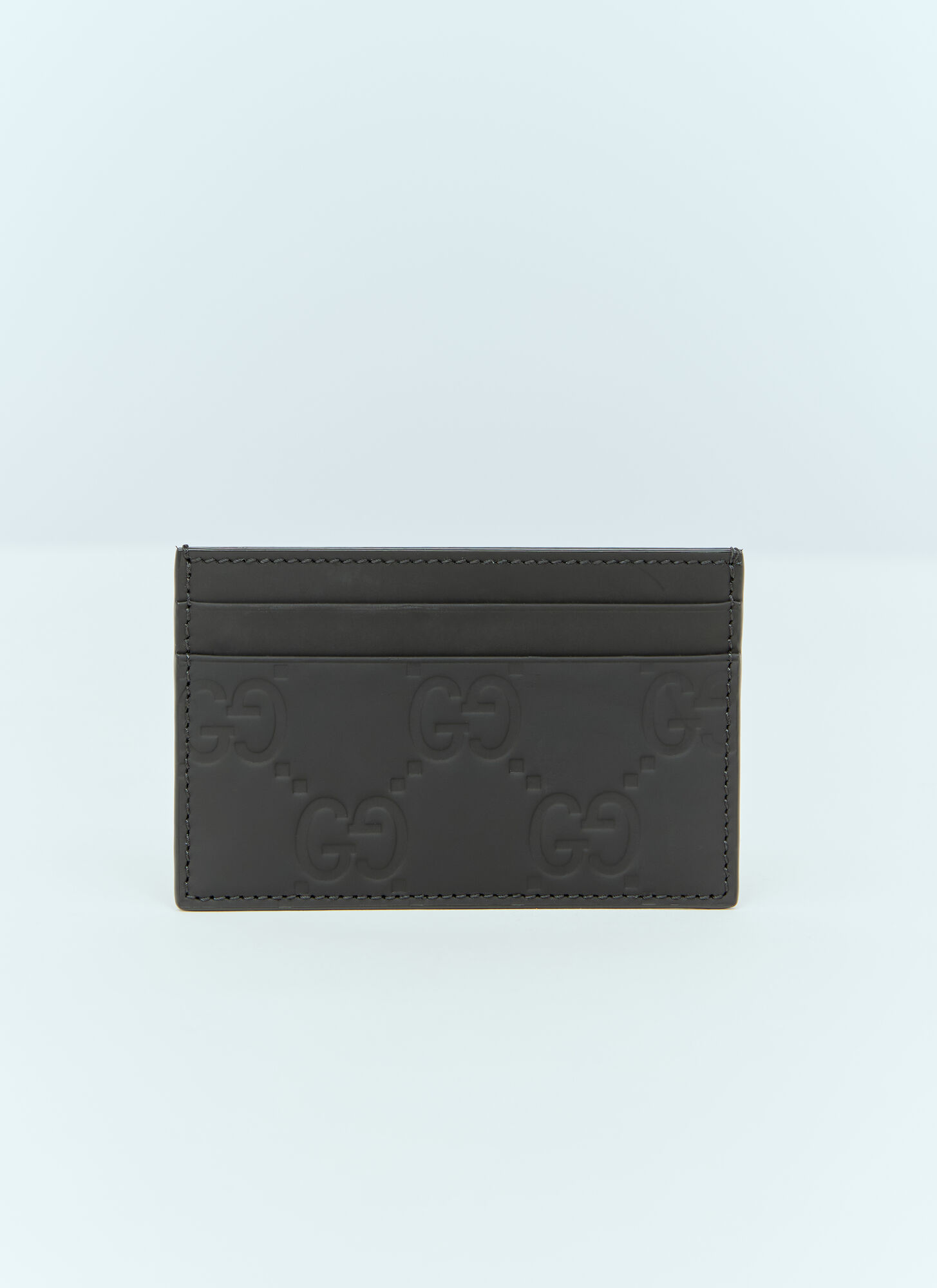 Shop Gucci Gg Rubber-effect Cardholder In Black