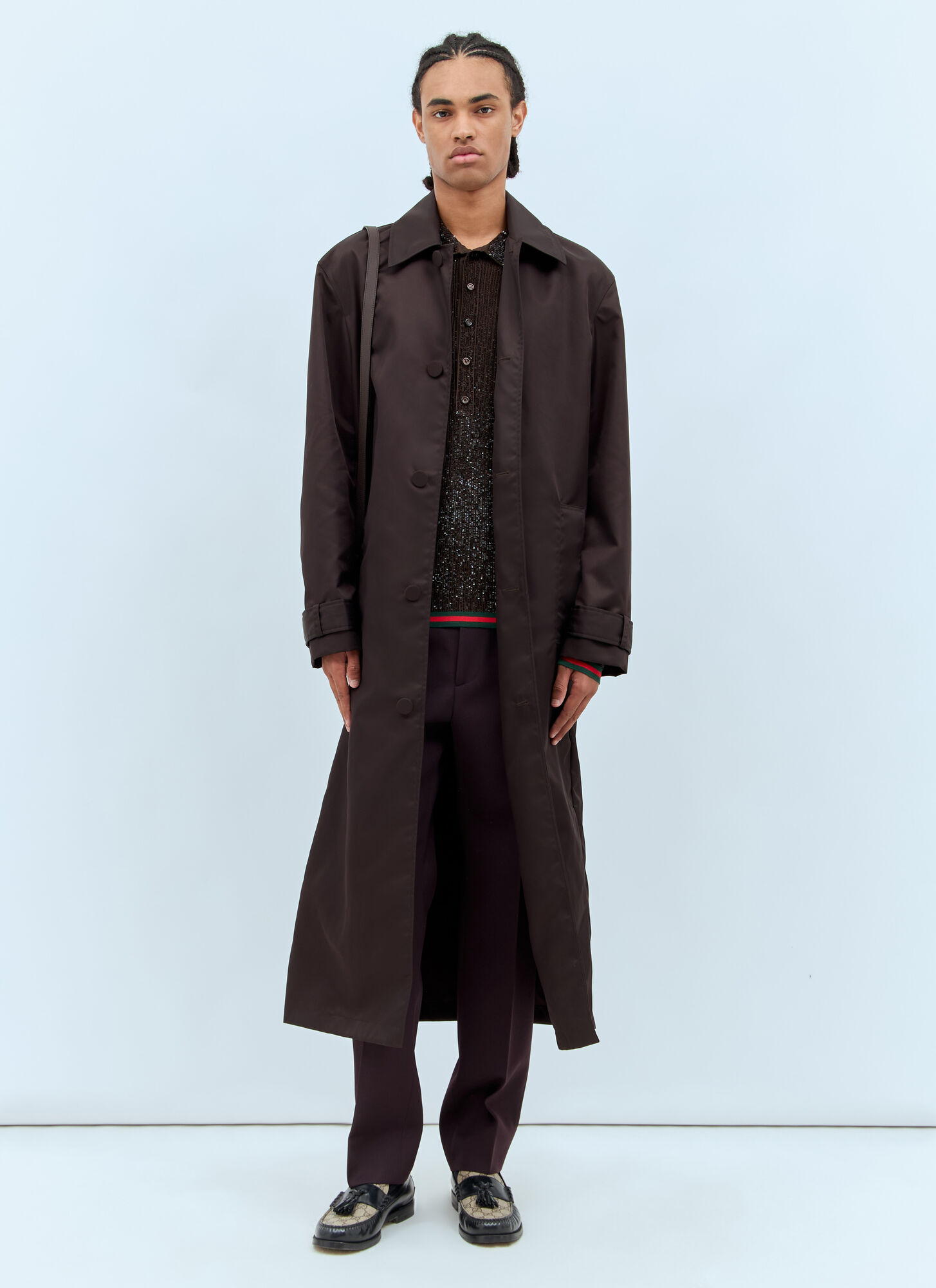  Gucci Gucci Gabardine Coat - Mann Mäntel Brown It - 48 