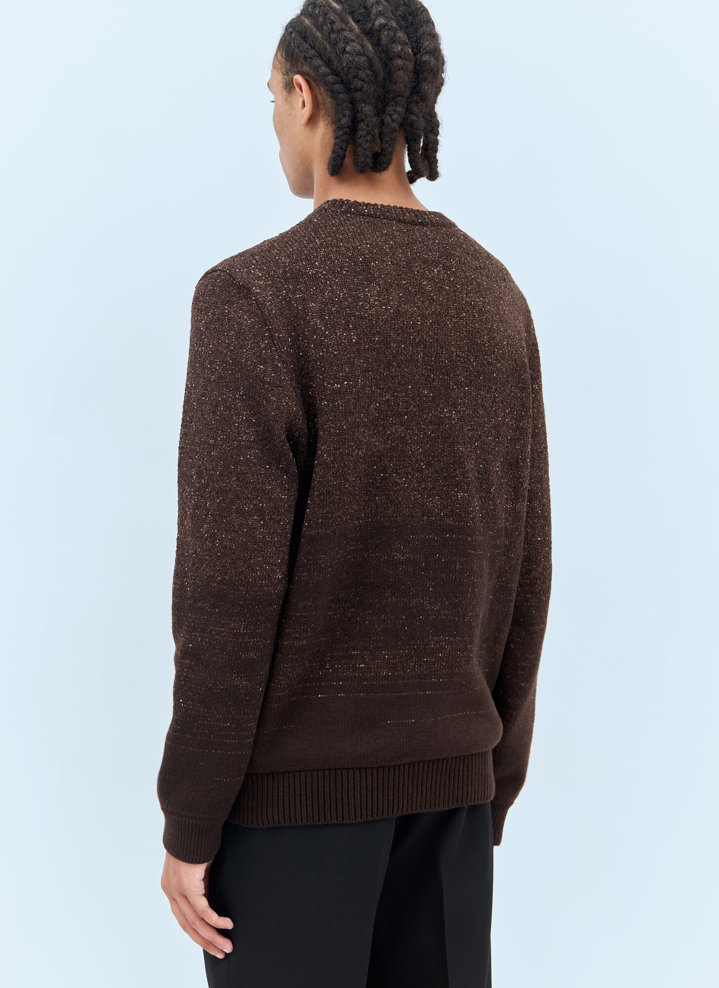  Gucci Gucci Sequin Crewneck Sweater - Mann Strick Brown M 