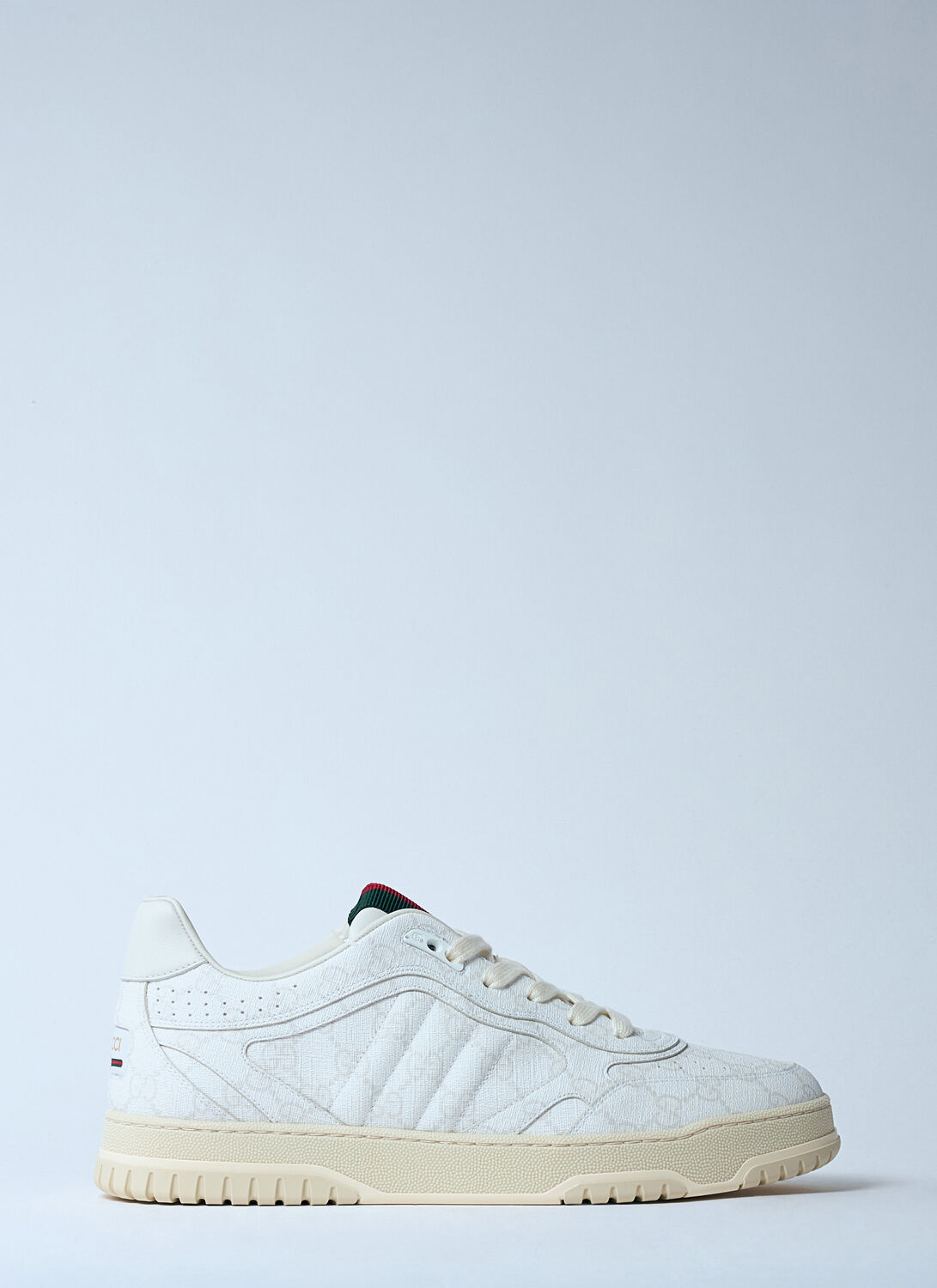 Gucci Sneakers In Gg Fabric With Iconic Web Tape On The Tongue In White