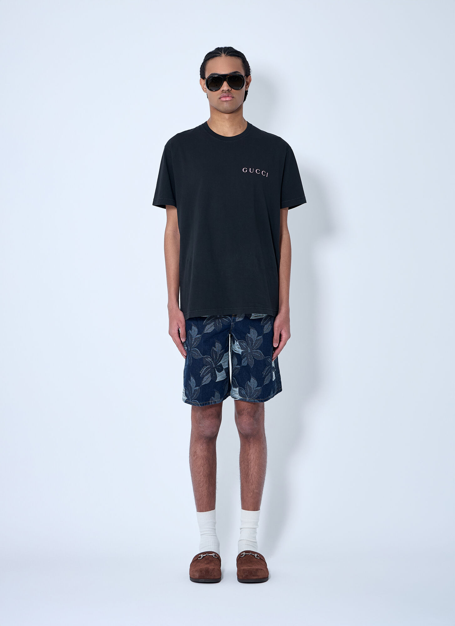  Gucci Gucci Denim Jacquard Shorts - Mann Shorts Blue 30 