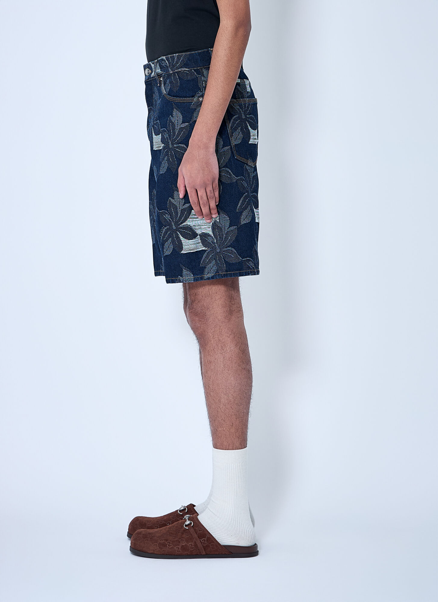  Gucci Gucci Denim Jacquard Shorts - Mann Shorts Blue 30 