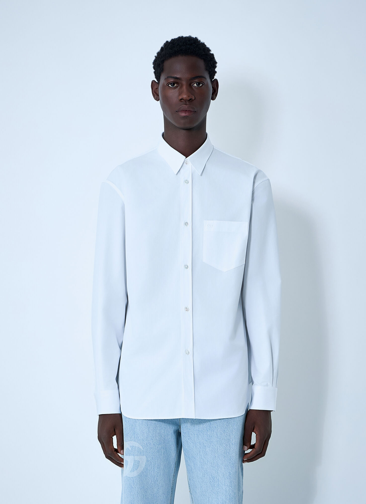 GUCCI Gucci Button-down Shirt - Man Shirts White 15　グッチ ボタンダウン シャツ - メンズ シャツ ホワイト 15