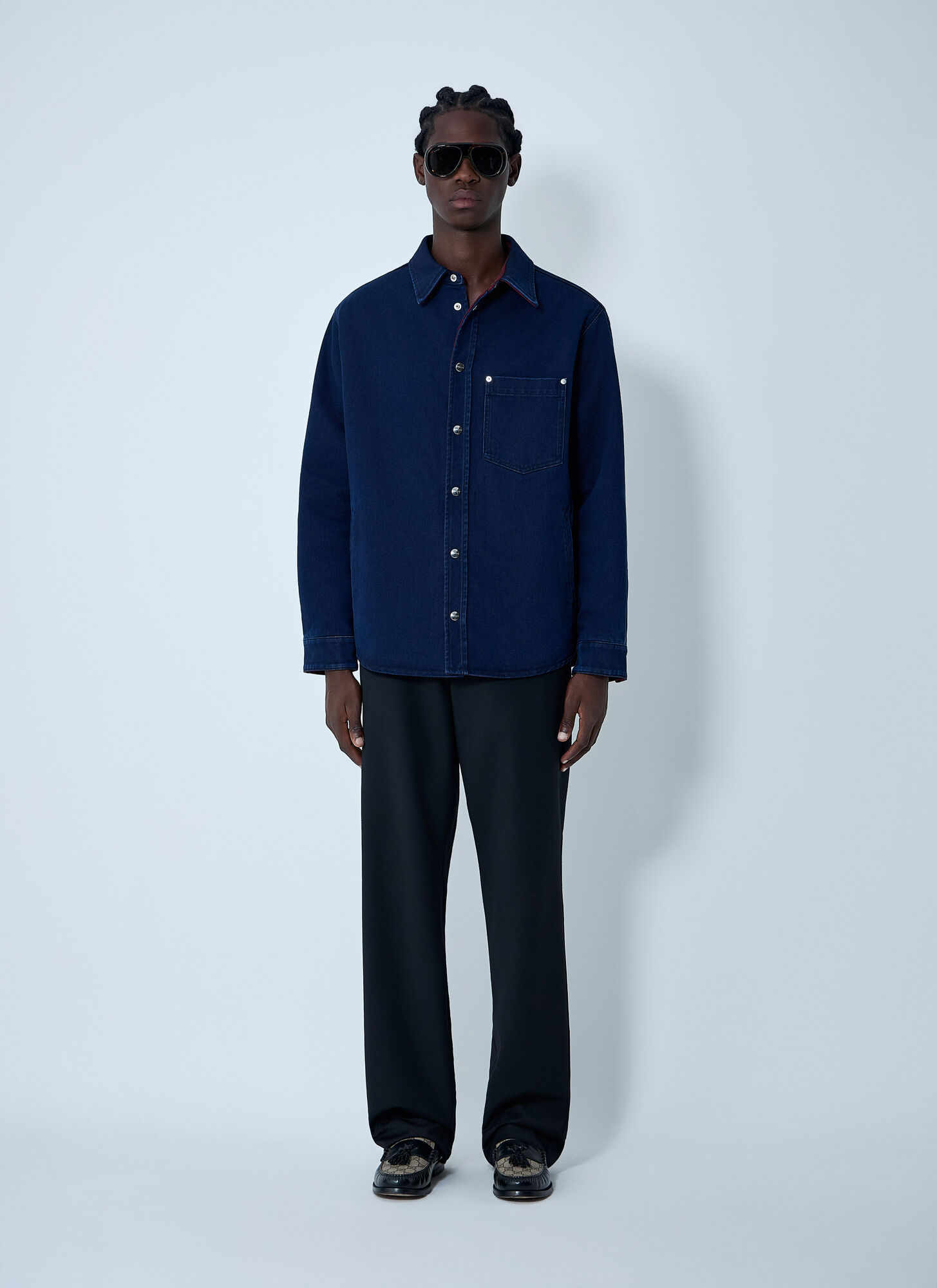  Gucci Gucci Reversible Shirt - Mann Hemden Navy Eu - 50 