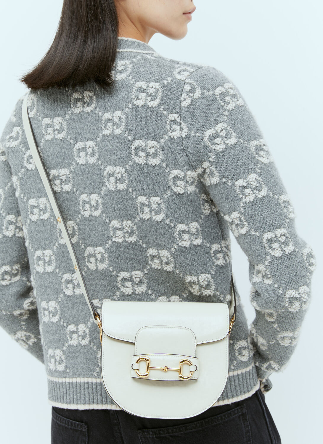 Gucci Horsebit 1955 Mini Rounded Shoulder Bag - Woman Shoulder Bags White One Size