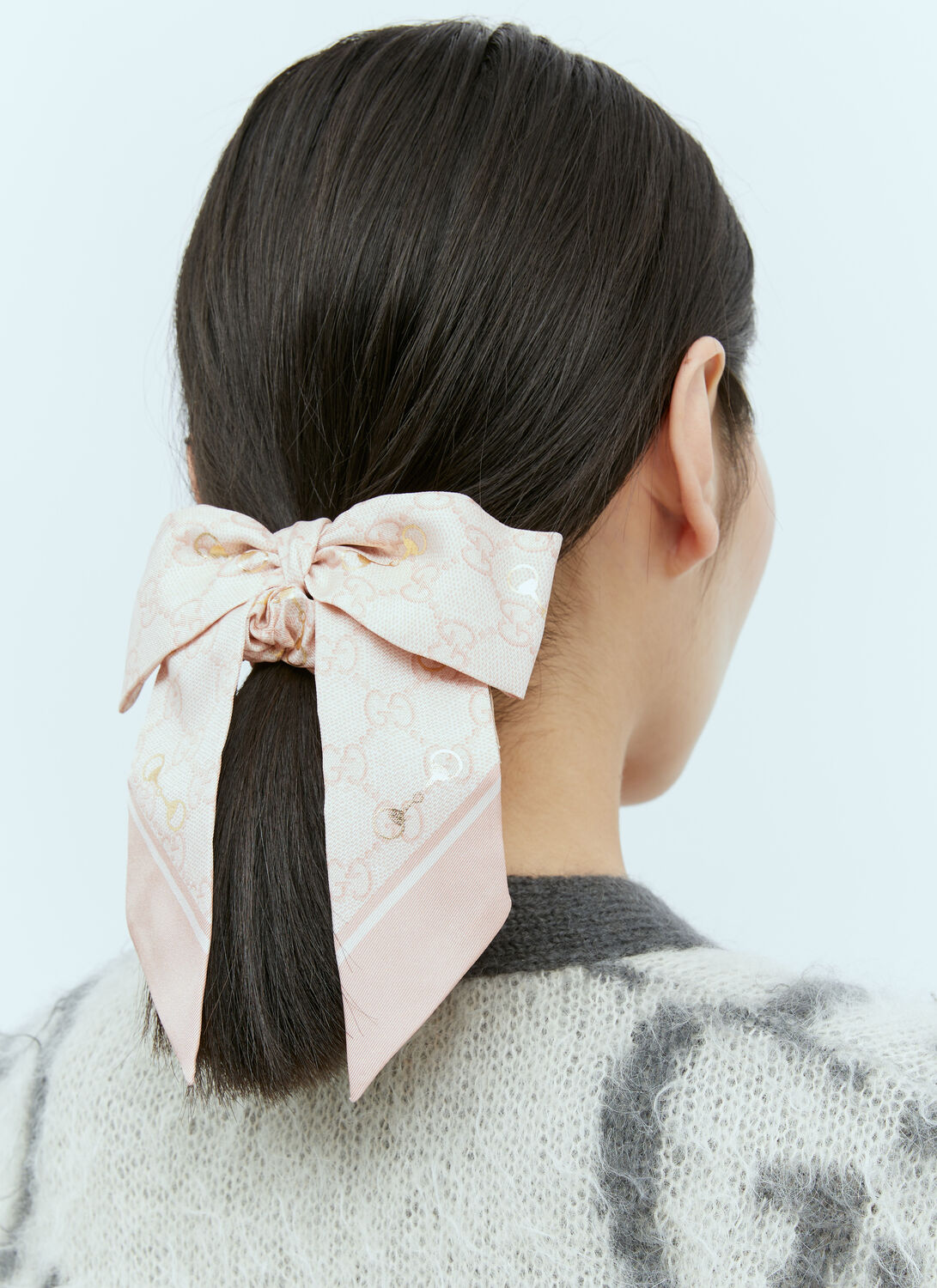 GUCCI SET OF TWO SILK GG SCRUNCHIES