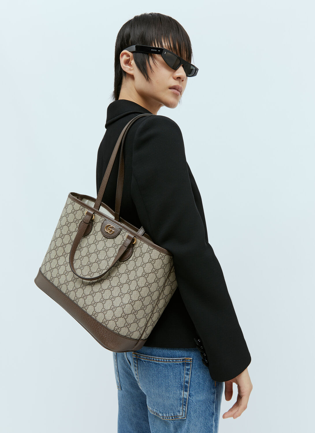Gucci Ophidia Mini Tote Bag - Woman Tote Bags Brown One Size