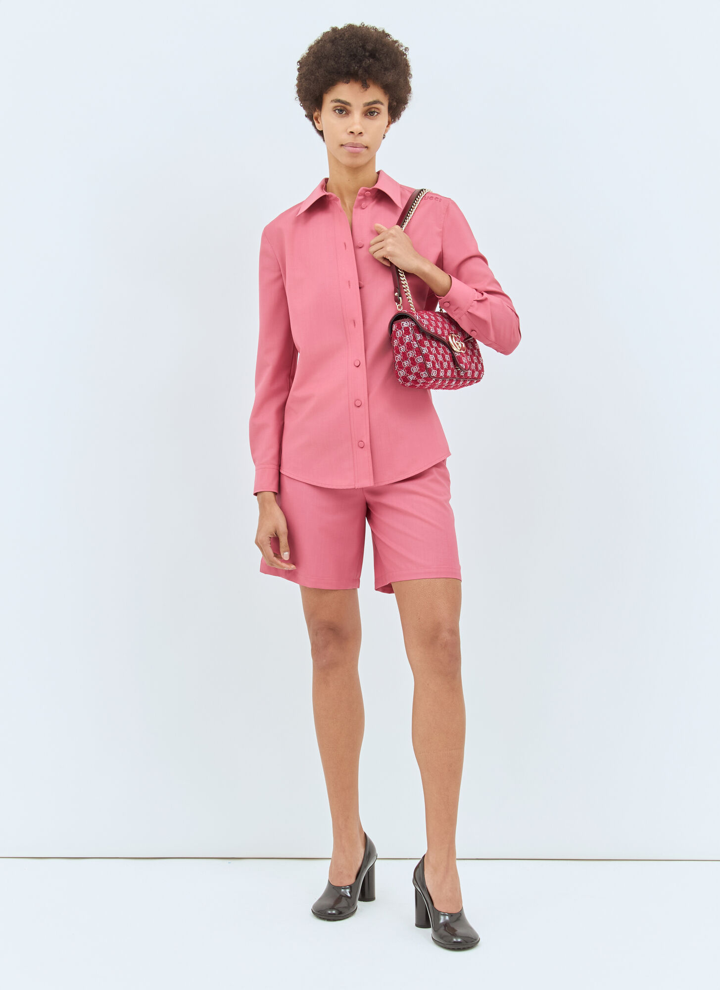  Gucci Gucci Light Wool Boxer-style Shorts - Frau Shorts Pink S 