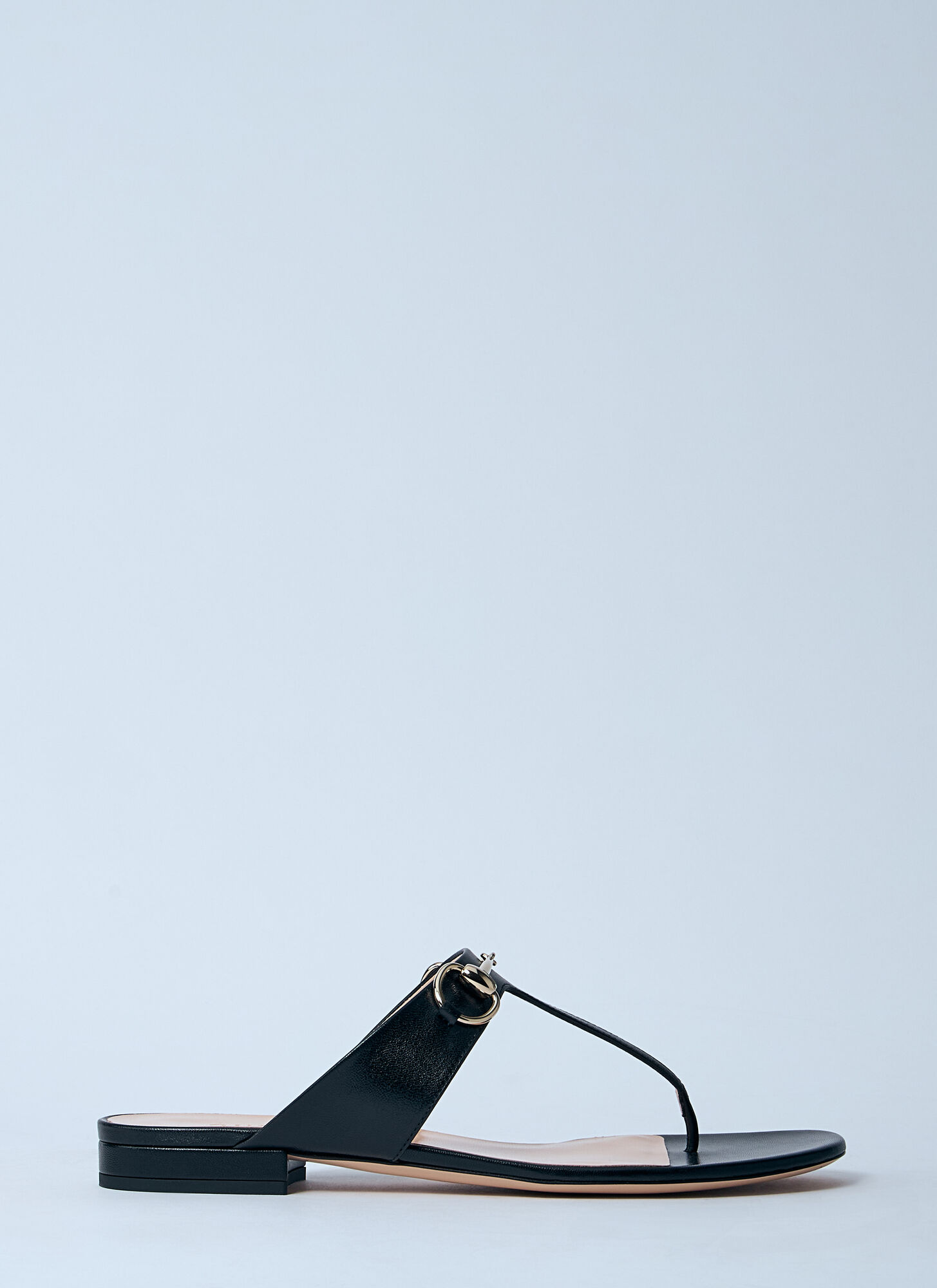Gucci Women's Flip-flops With Leather Clamp Sandal In Black