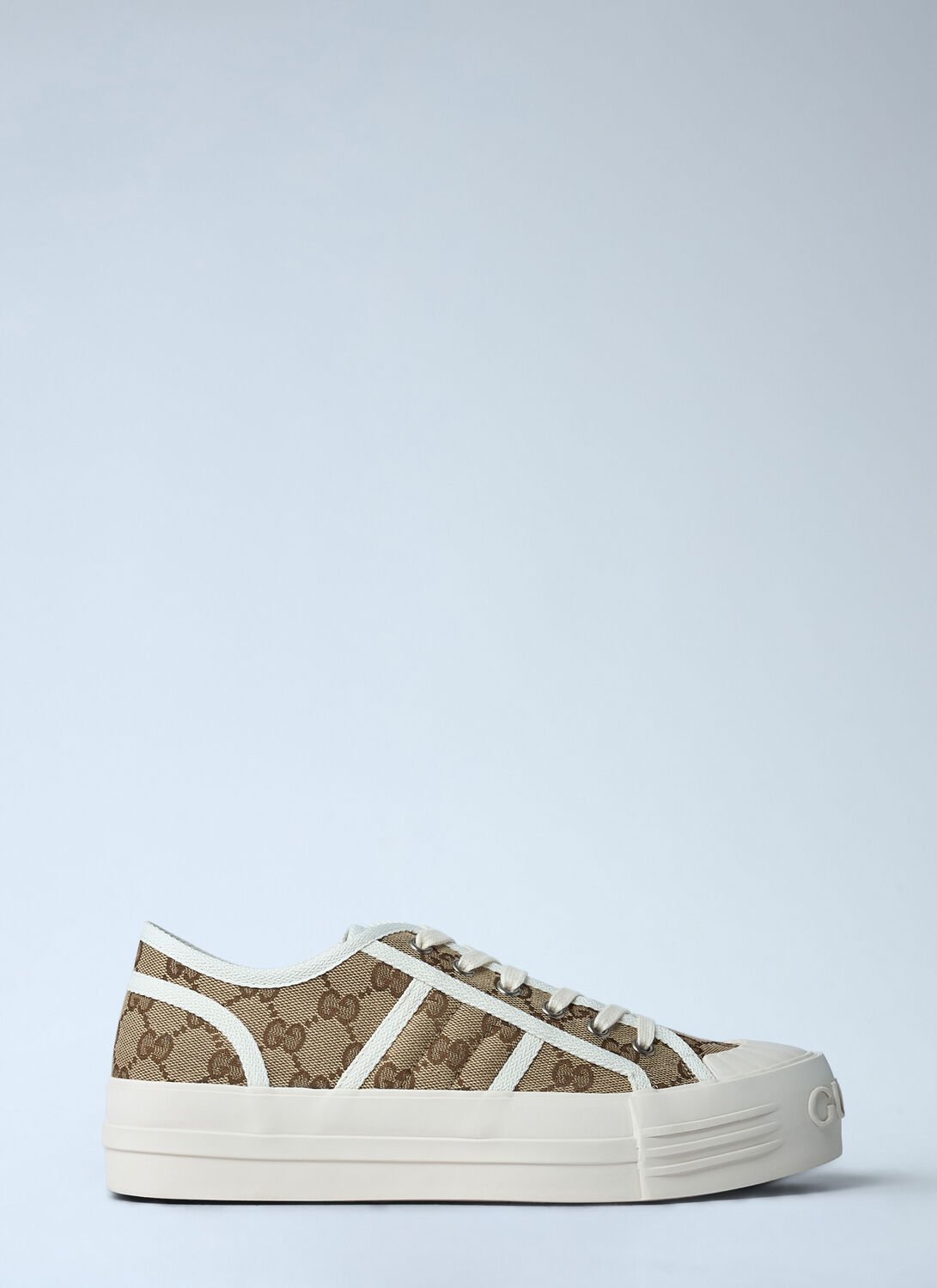 Gucci Gg Monogram Lace-up Sneakers In Neutral