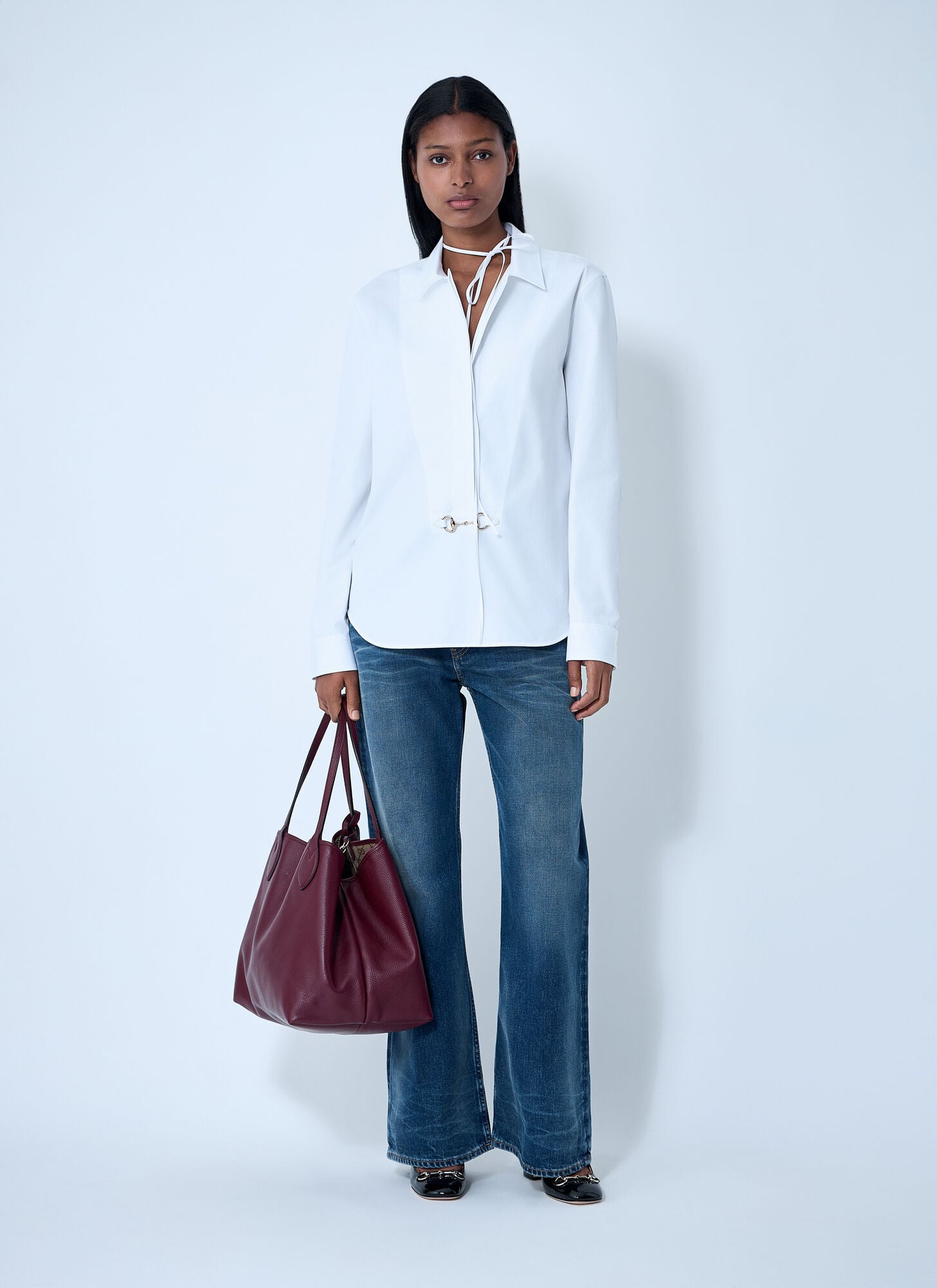  Gucci Gucci Button-down Horsebit Shirt - Frau Hemden White It - 40 