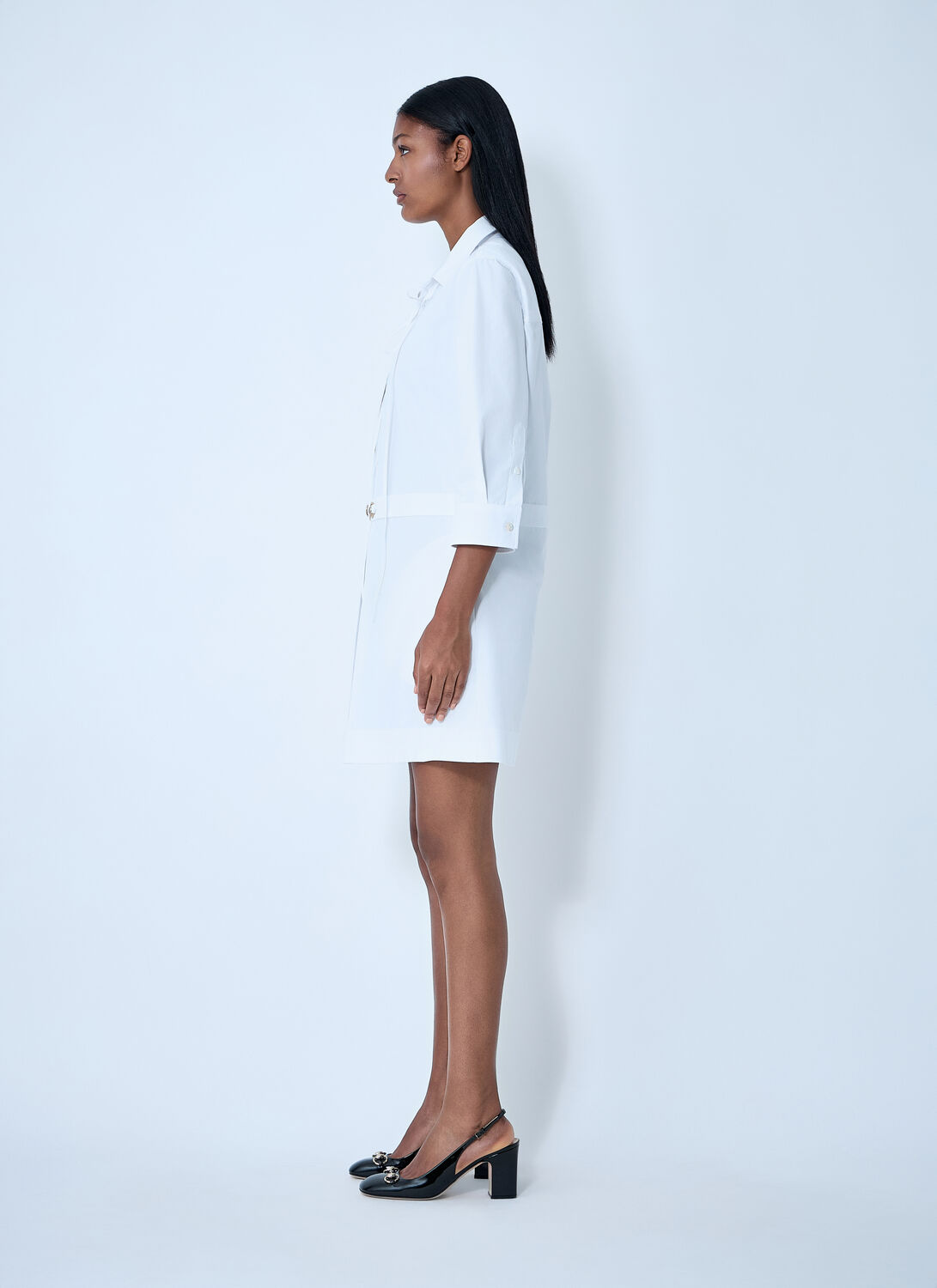  Gucci Gucci Cotton Poplin Shirt With Horsebit Hardware - Woman Dresses White It - 42 