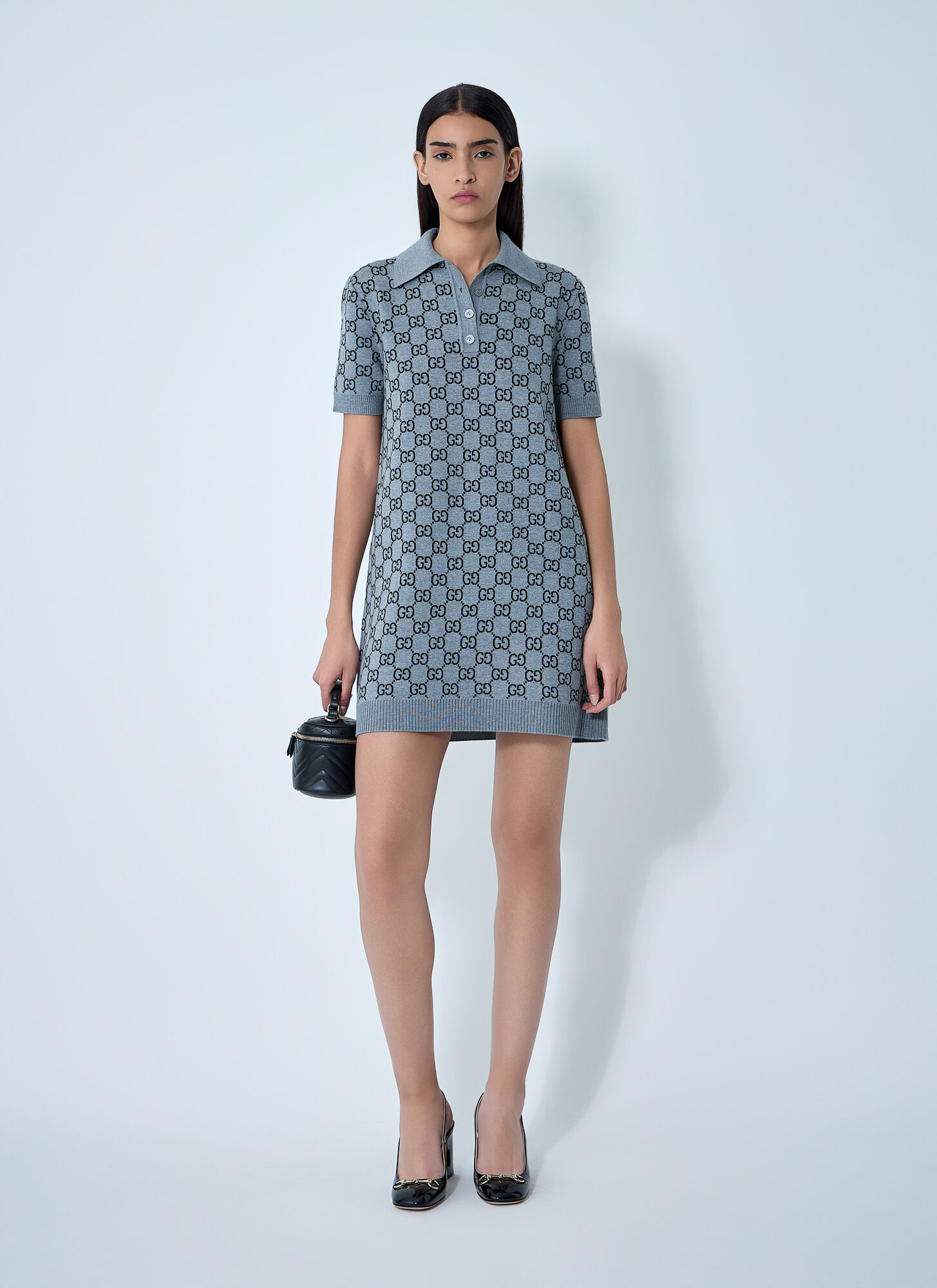  Gucci Gucci Polo Mini Dress - Frau Kleider Grey M 