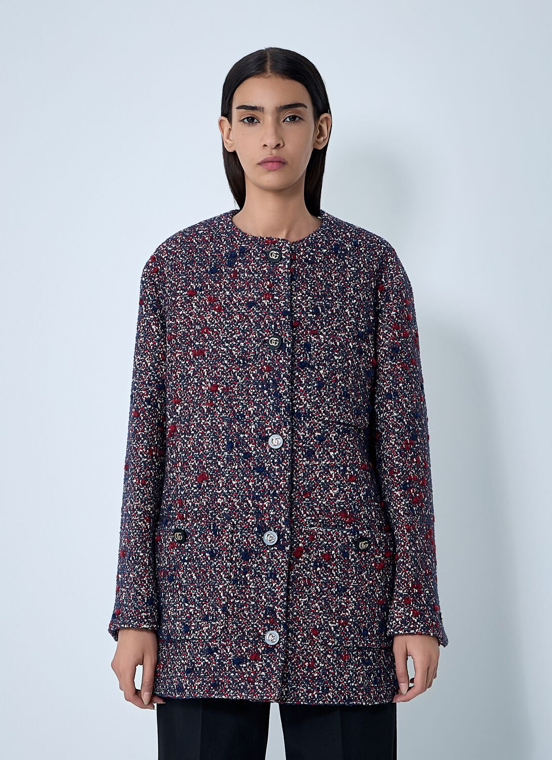 Gucci Wool Boucle Jacket In Multi