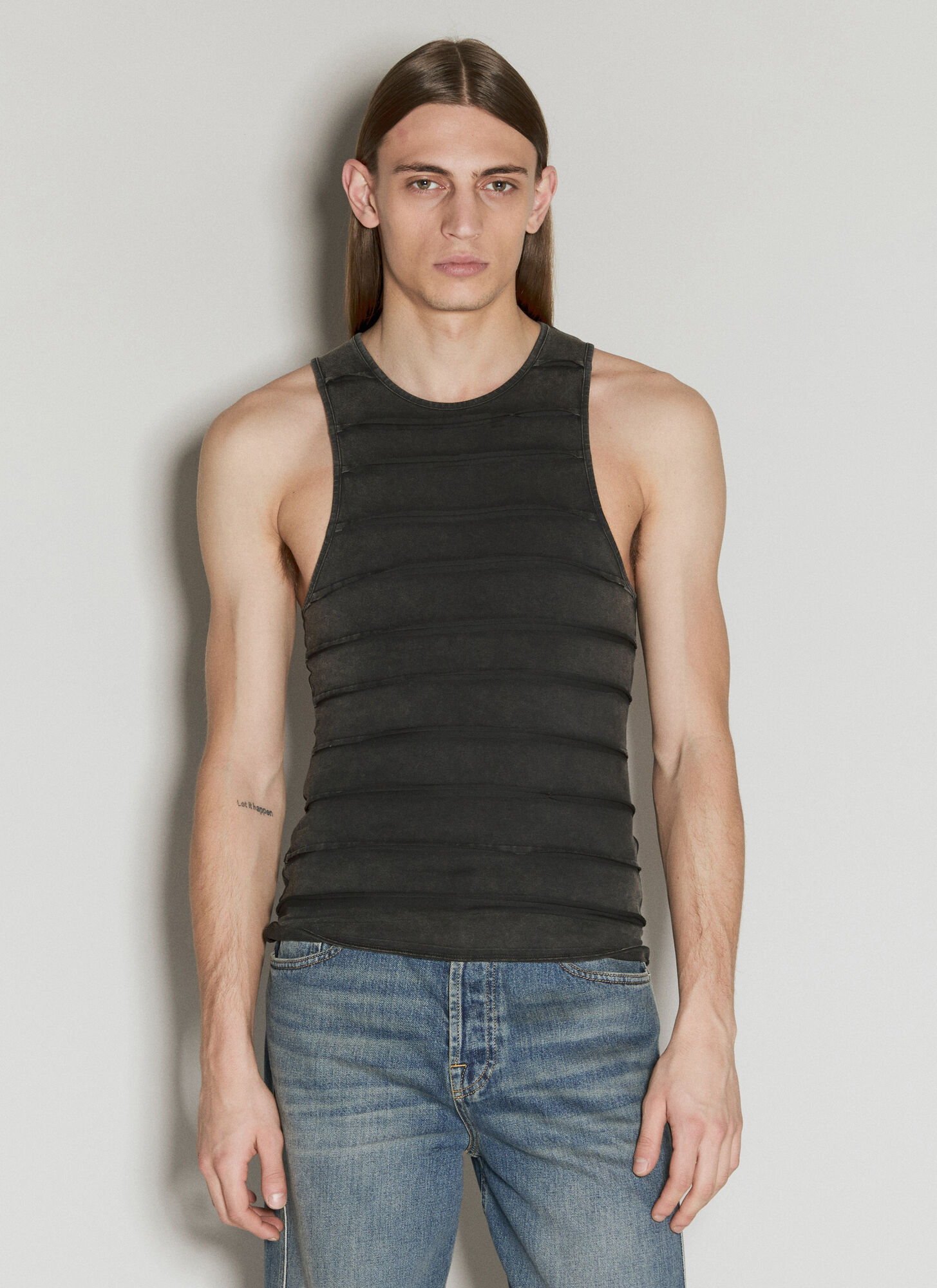 Guess Usa Men's Black Reverse Seam Tank Top - Man Tops Xl