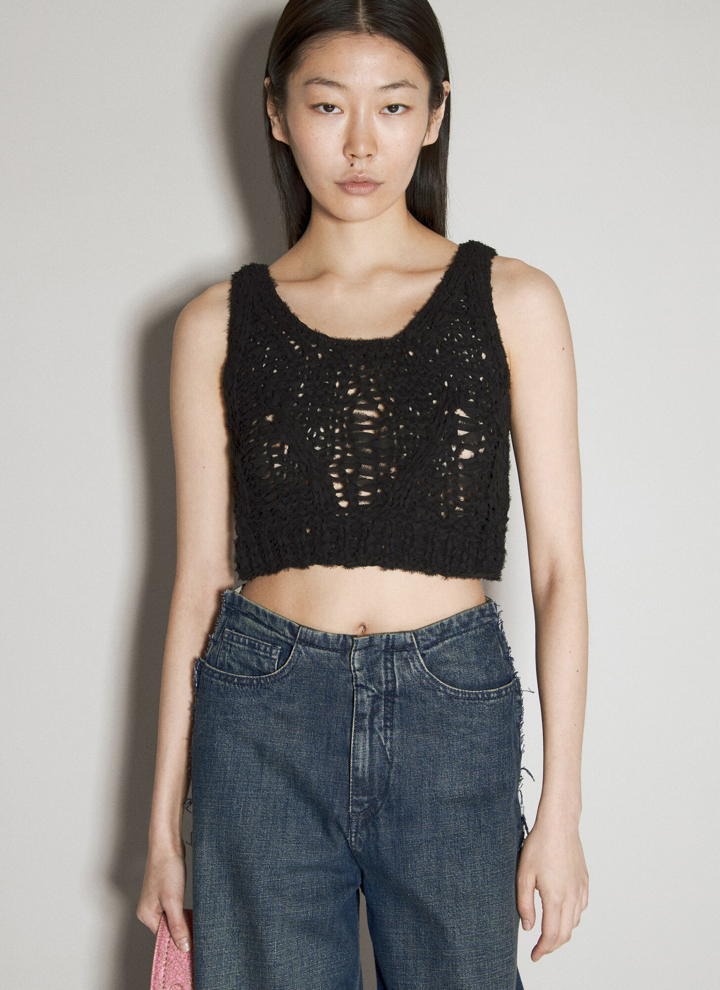 Guess Usa Women's Black Crochet Top - Woman Tops Xs