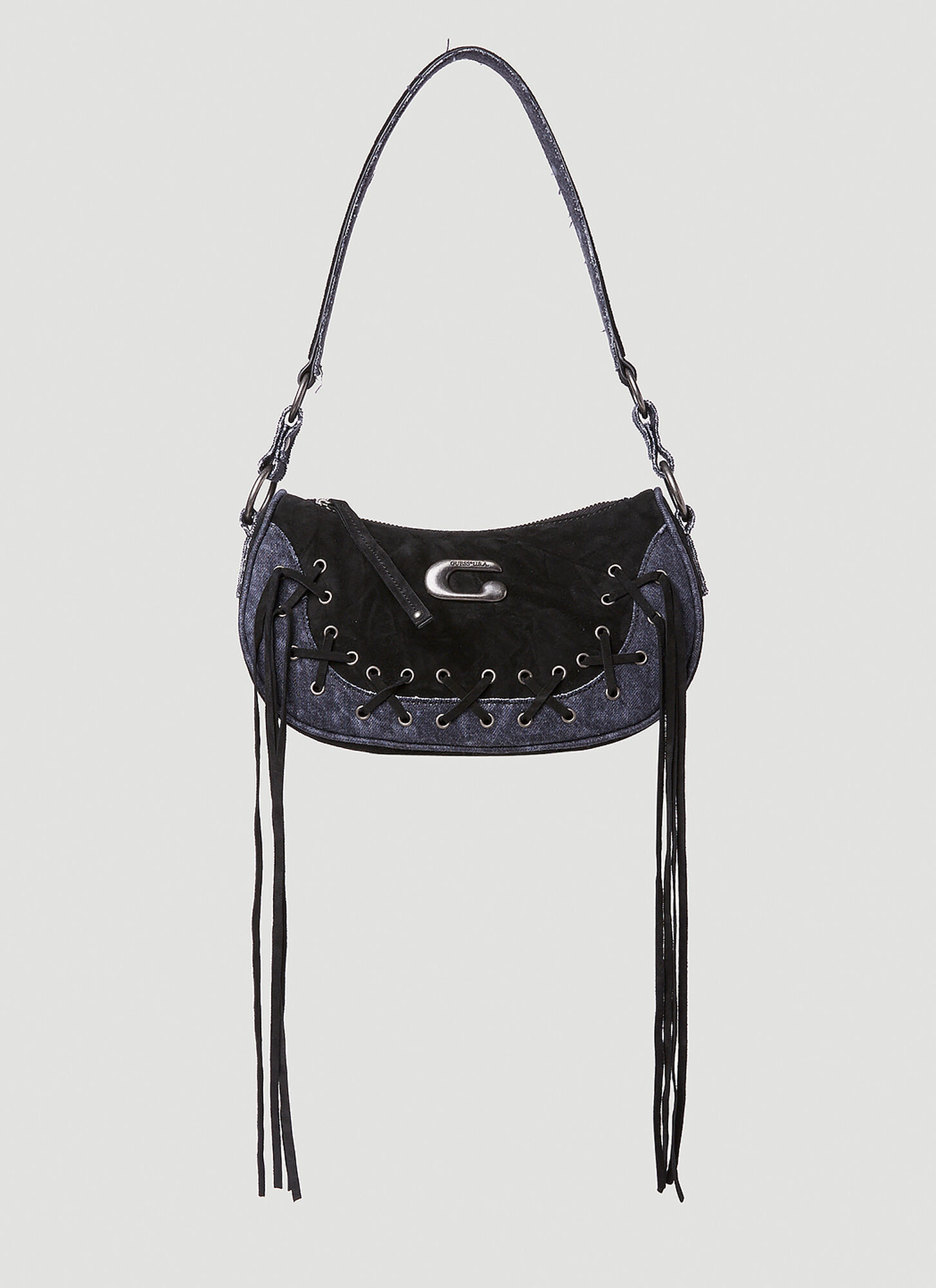 Guess USA Saddle Shoulder Bag - Woman Shoulder Bags Black One Size