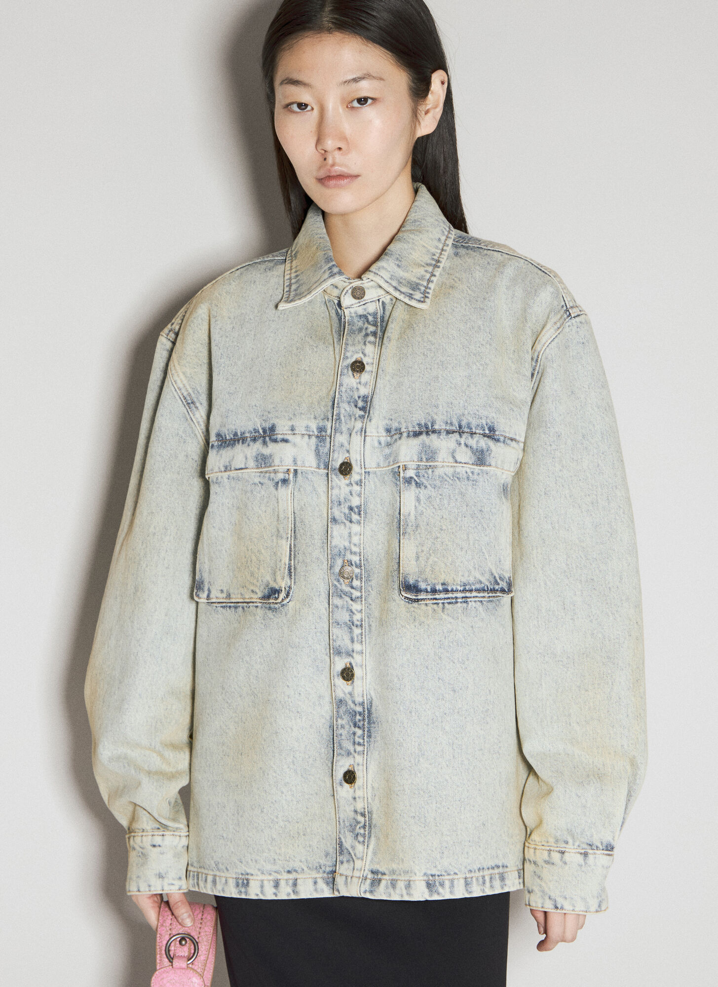 Guess Donna Blu - Camicia Utility In Denim - Jackets - S - Immagine 2