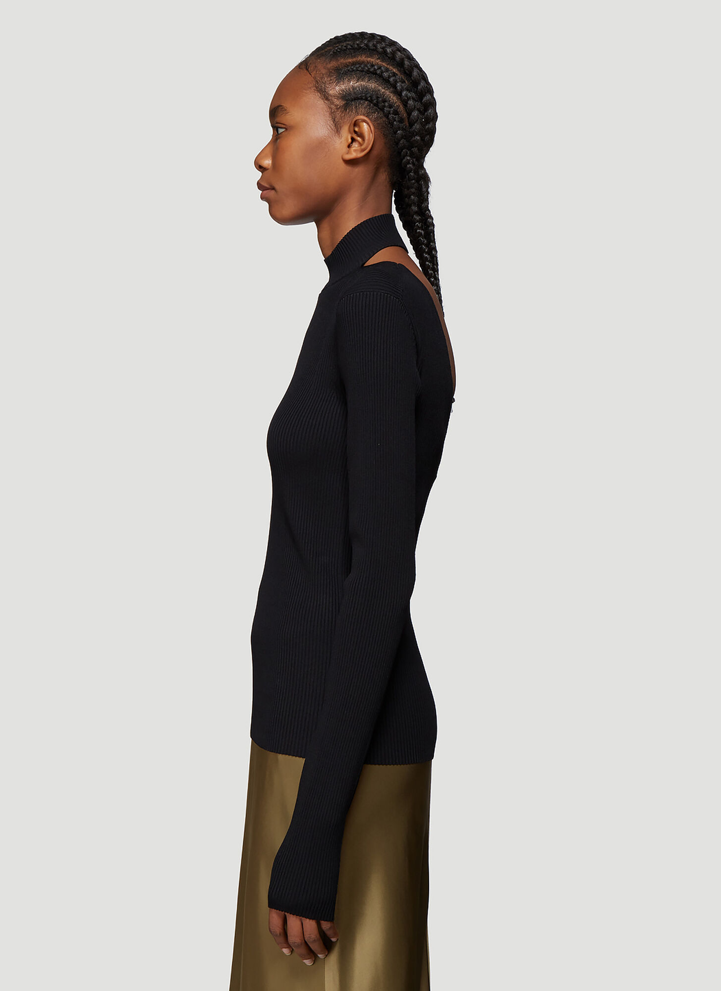  Helmut Lang Helmut Lang Open Back Sweater - Frau Strick Black M 