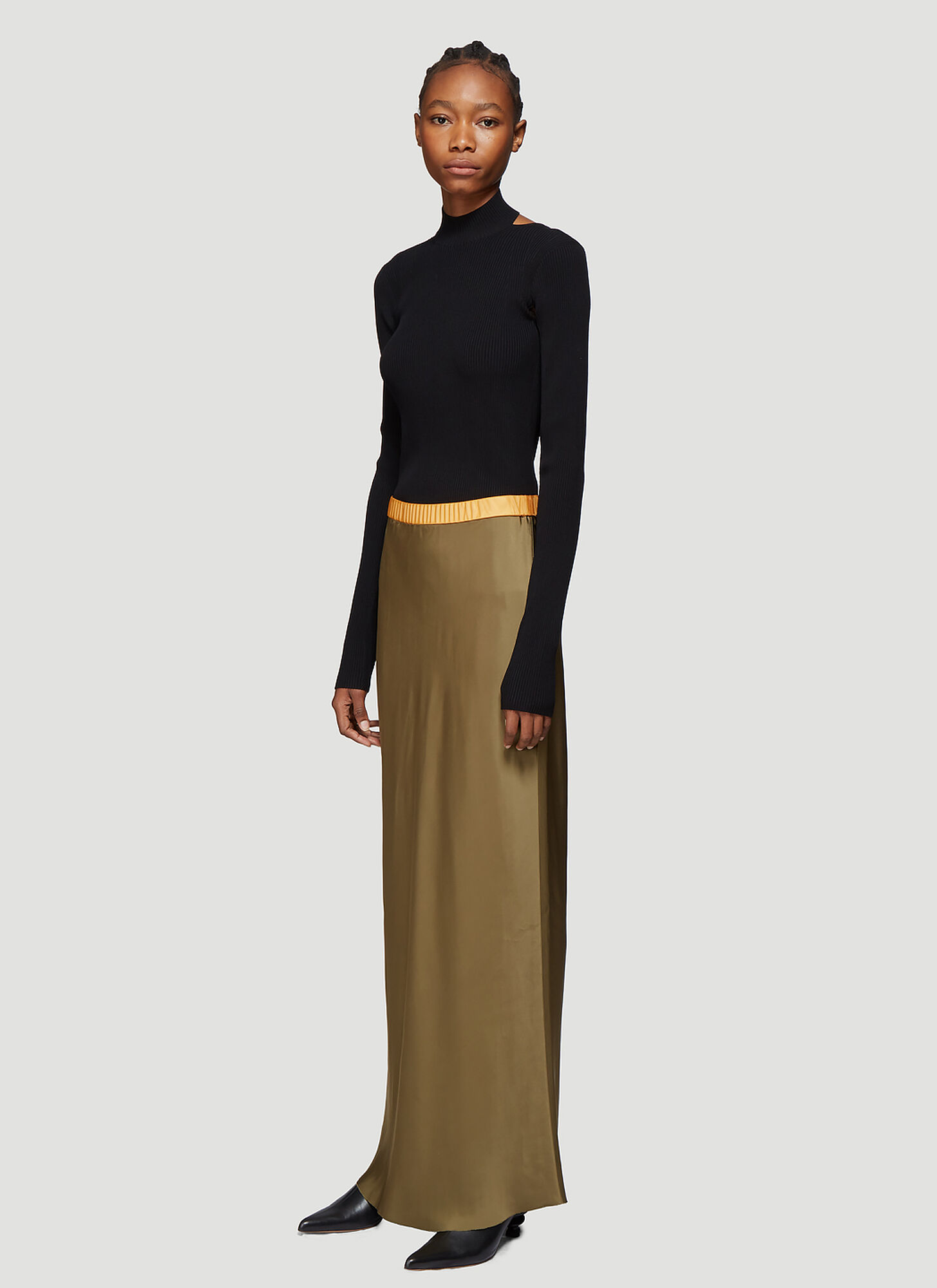  Helmut Lang Helmut Lang Satin Slip Skirt - Frau Röcke Green M 