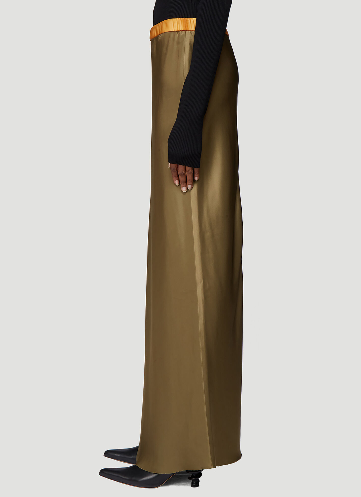  Helmut Lang Helmut Lang Satin Slip Skirt - Frau Röcke Green M 