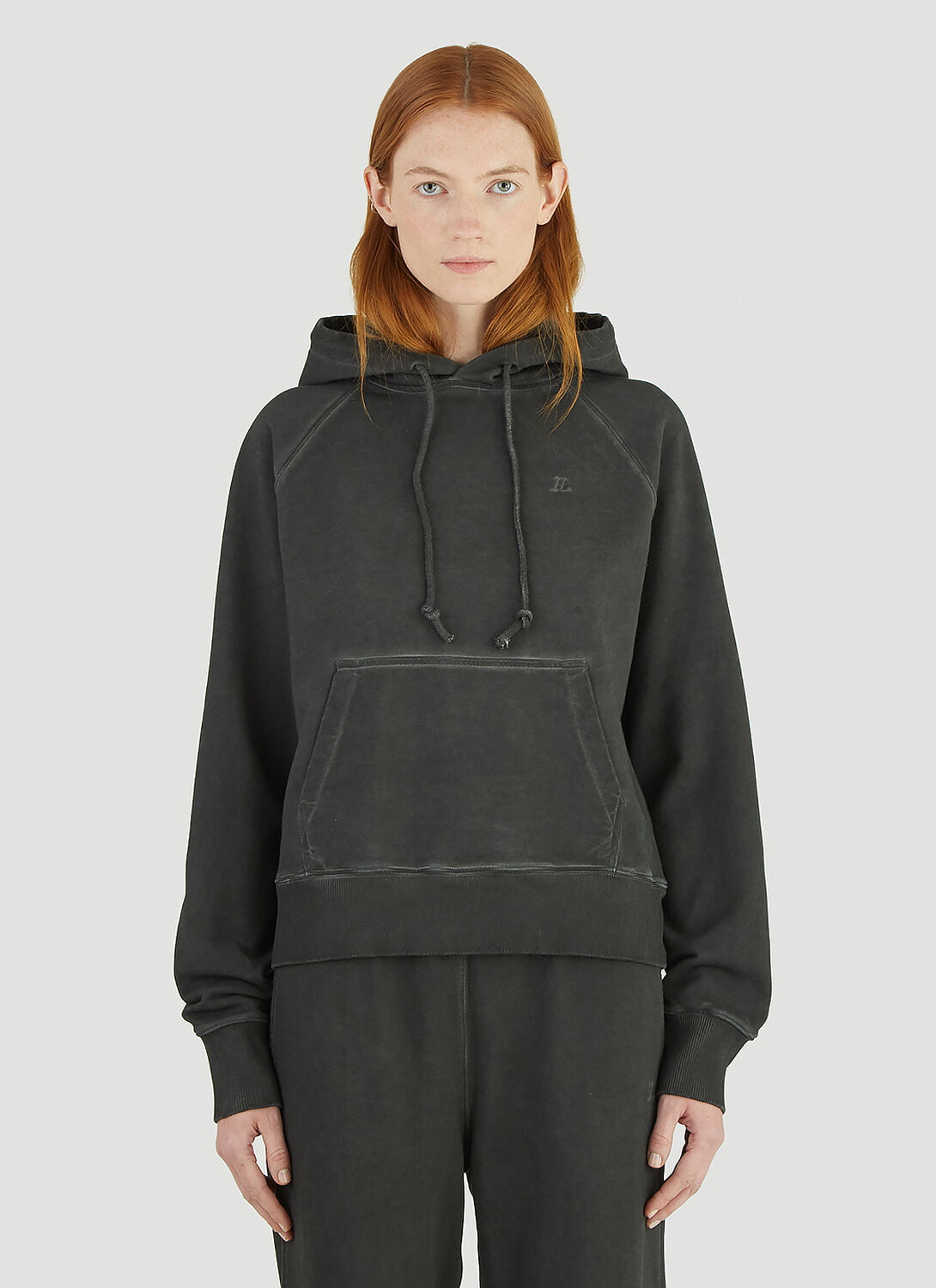 Helmut Lang Classic Hooded Sweatshirt In Gray