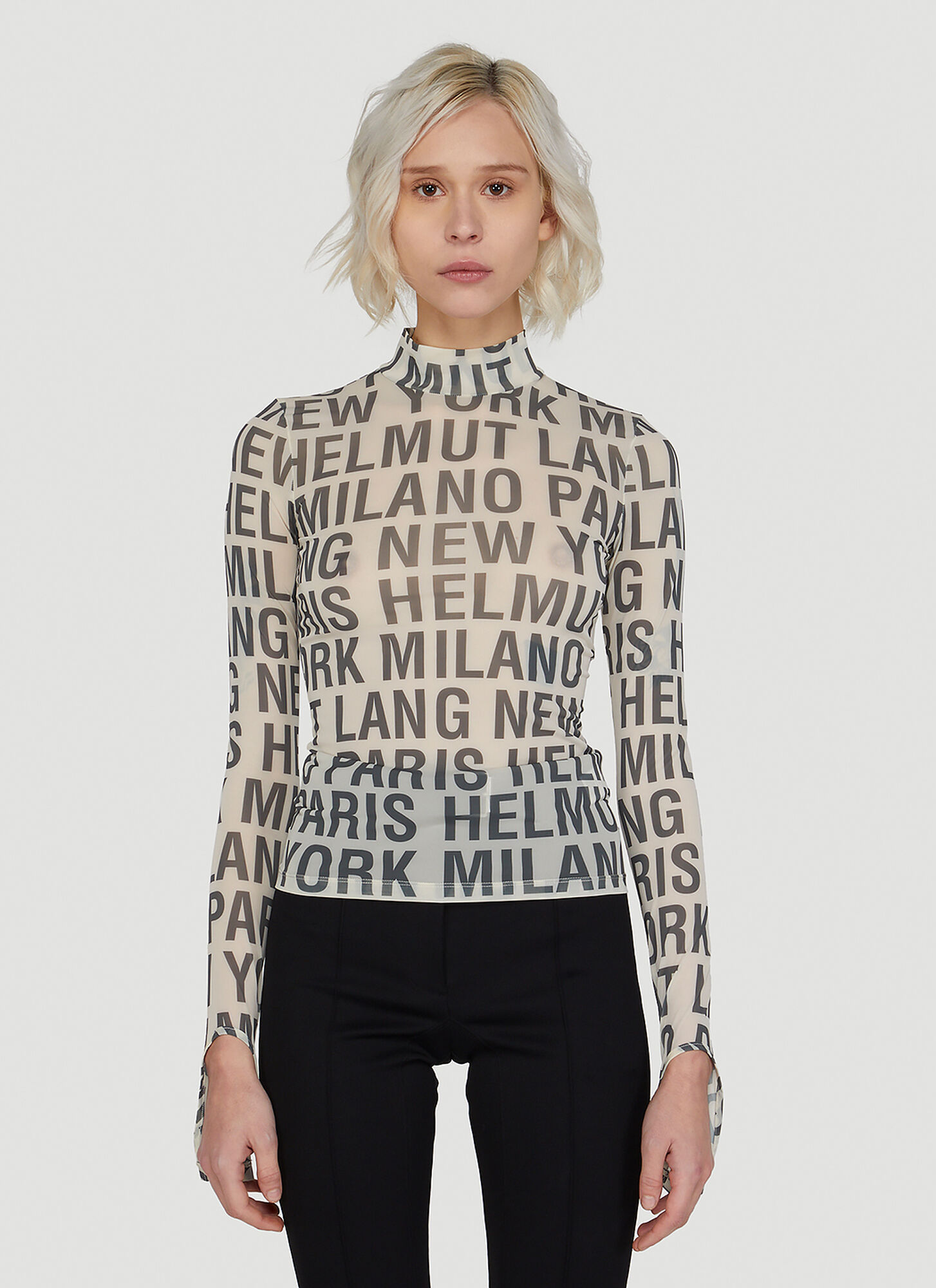 Helmut Lang Women's White Destination Print Top - Woman Tops Xs