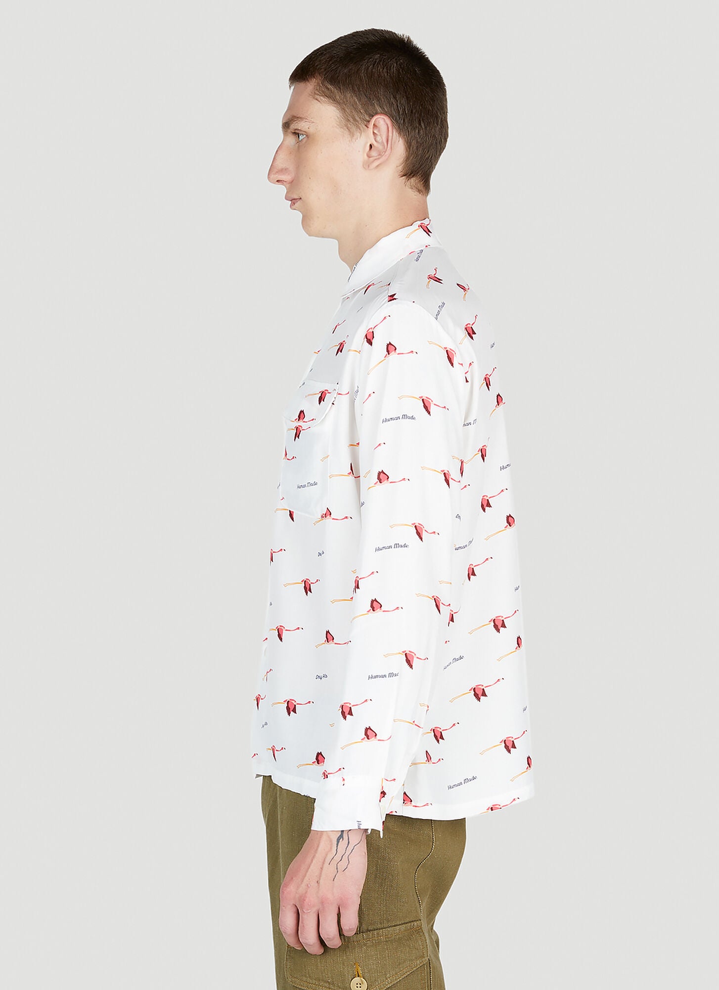  Human Made Human Made Flamingo Shirt - Mann Hemden White Xl 