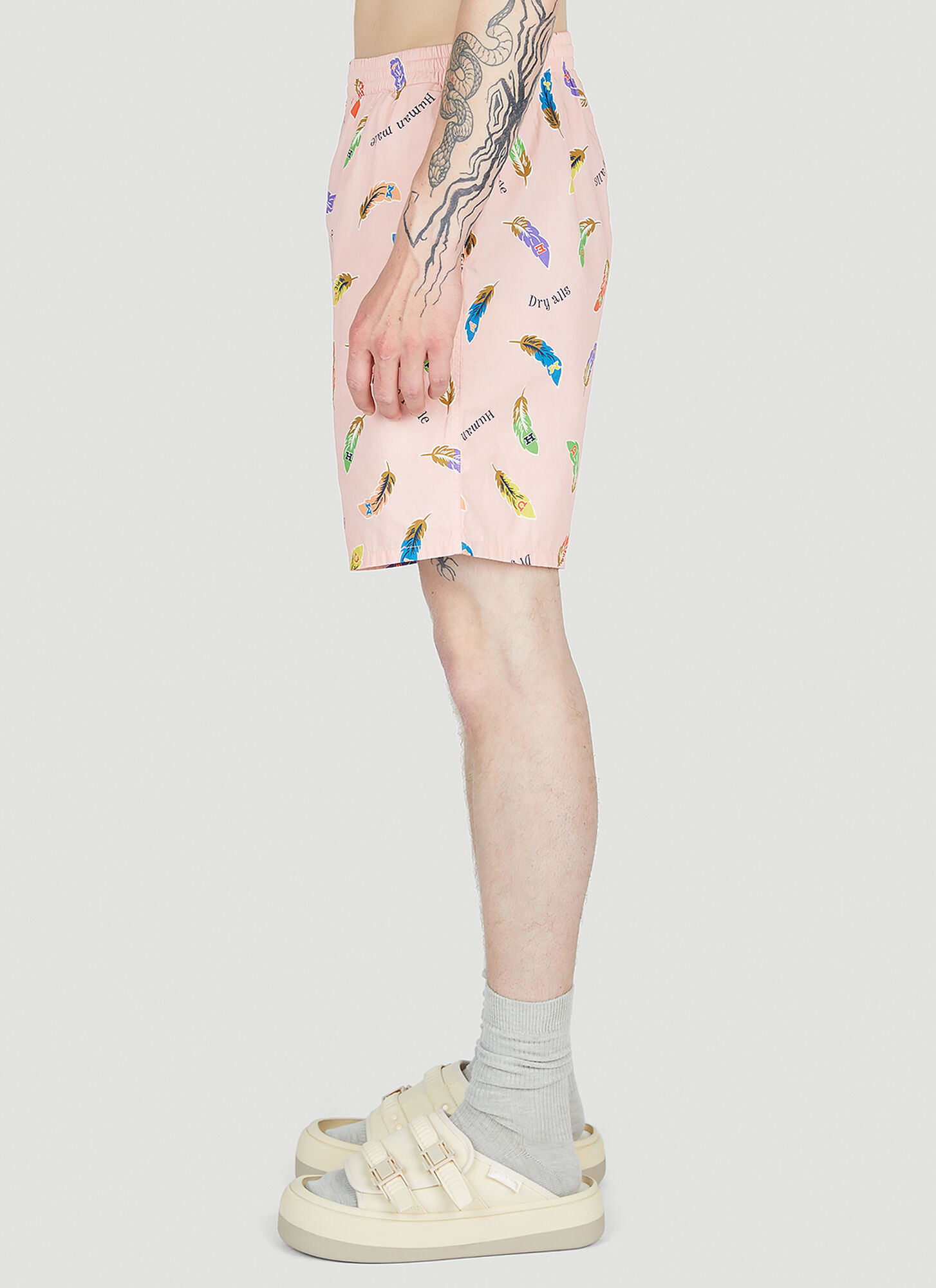  Human Made Human Made Feather Print Shorts - Mann Shorts Pink M 
