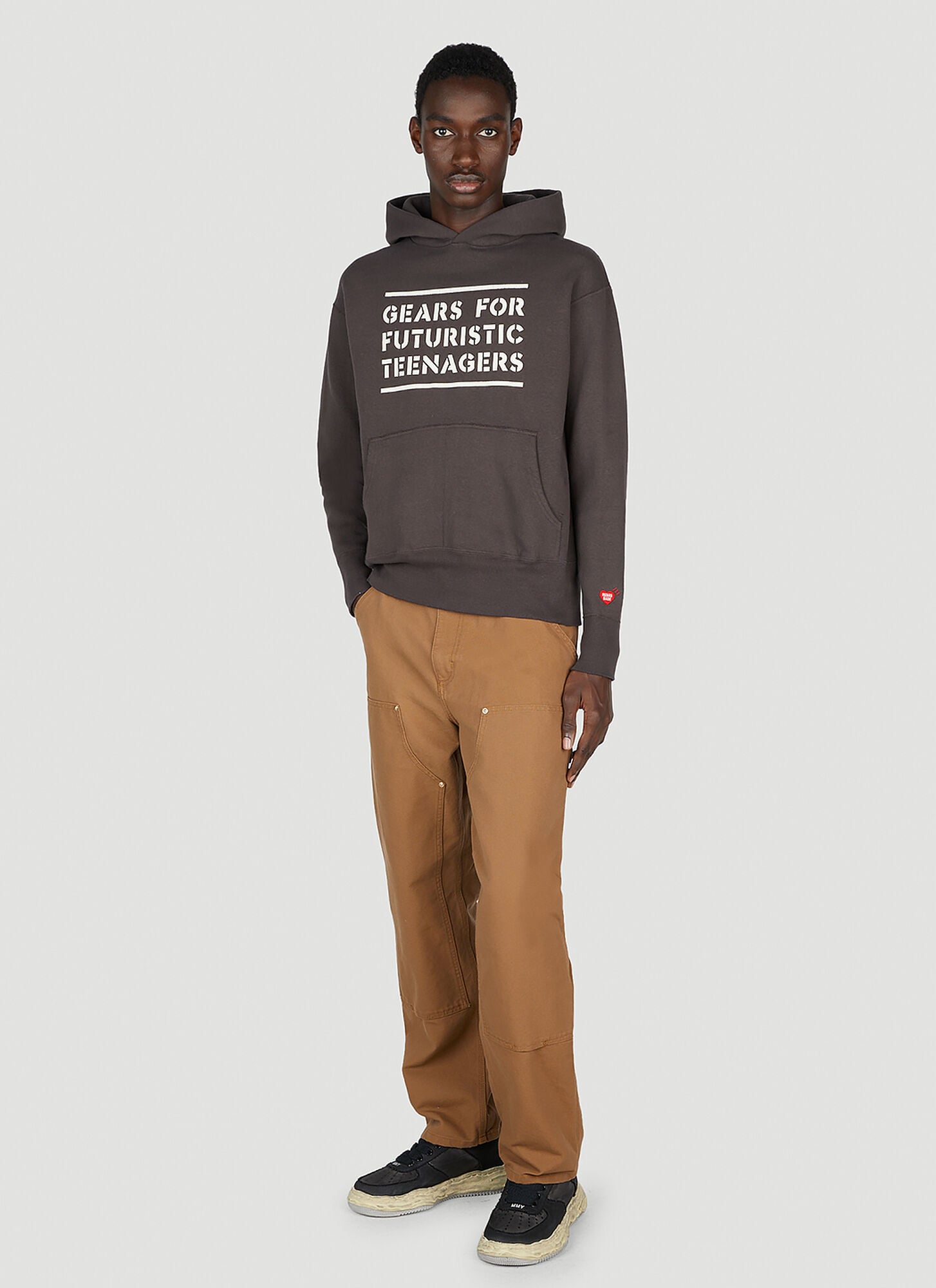  Human Made Human Made Text Print Hooded Sweatshirt - Mann Sweatshirts Black M 