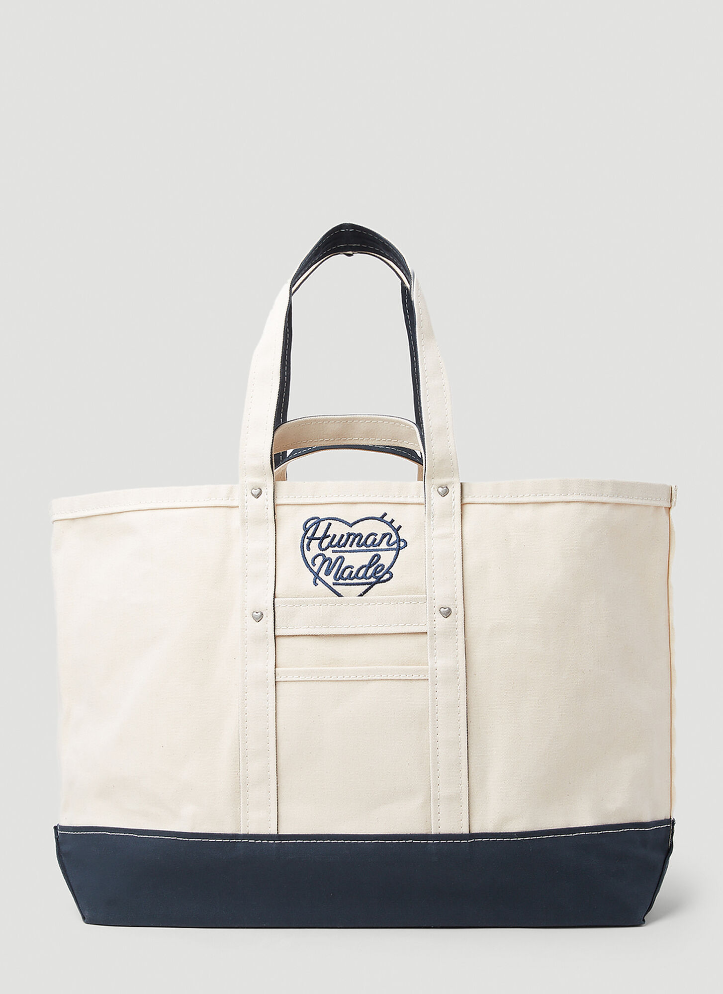 Human Made Canvas Tote Bag In Cream