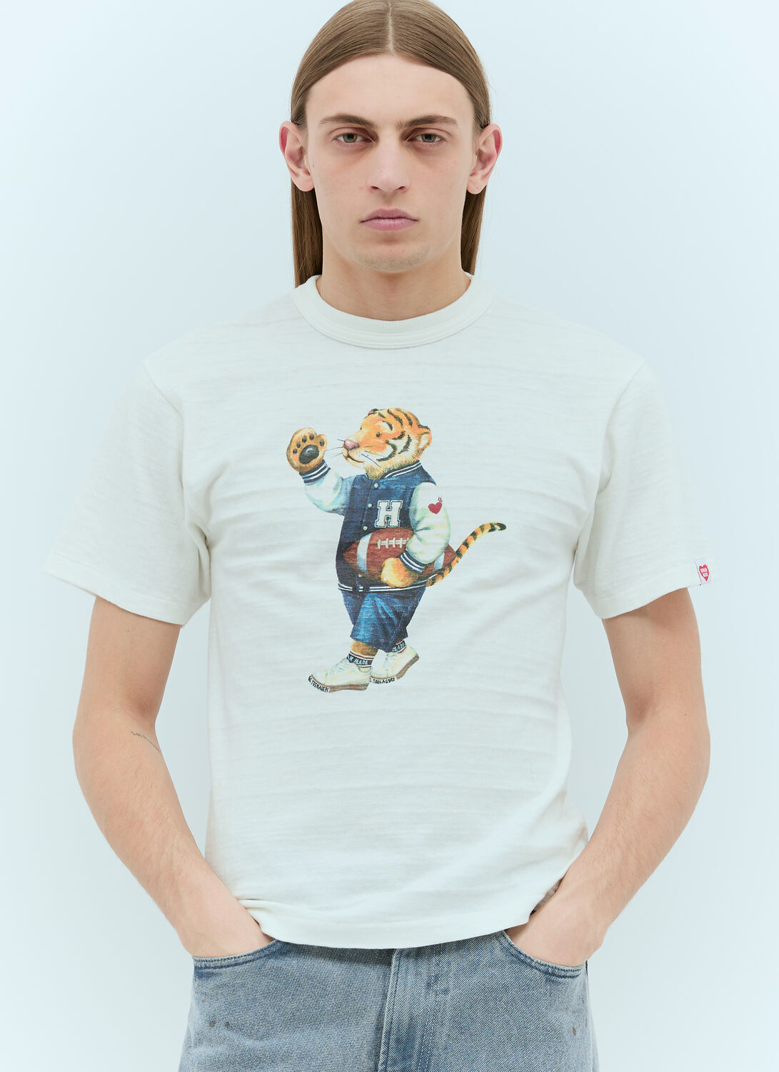 Shop Human Made Graphic Print Knitted T-shirt In White