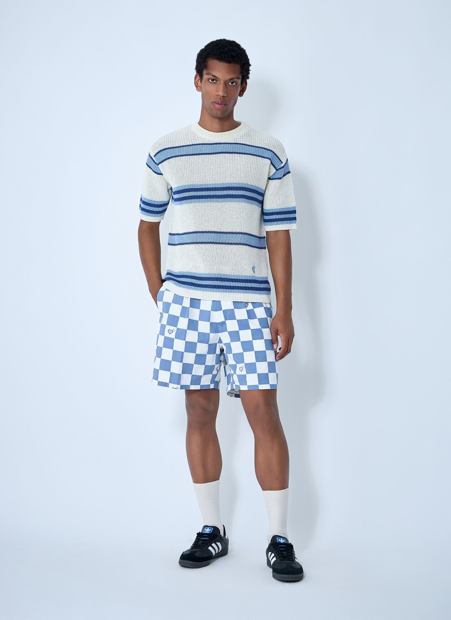  Human Made Human Made Striped Knit Top - Mann Strick Blue Xl 