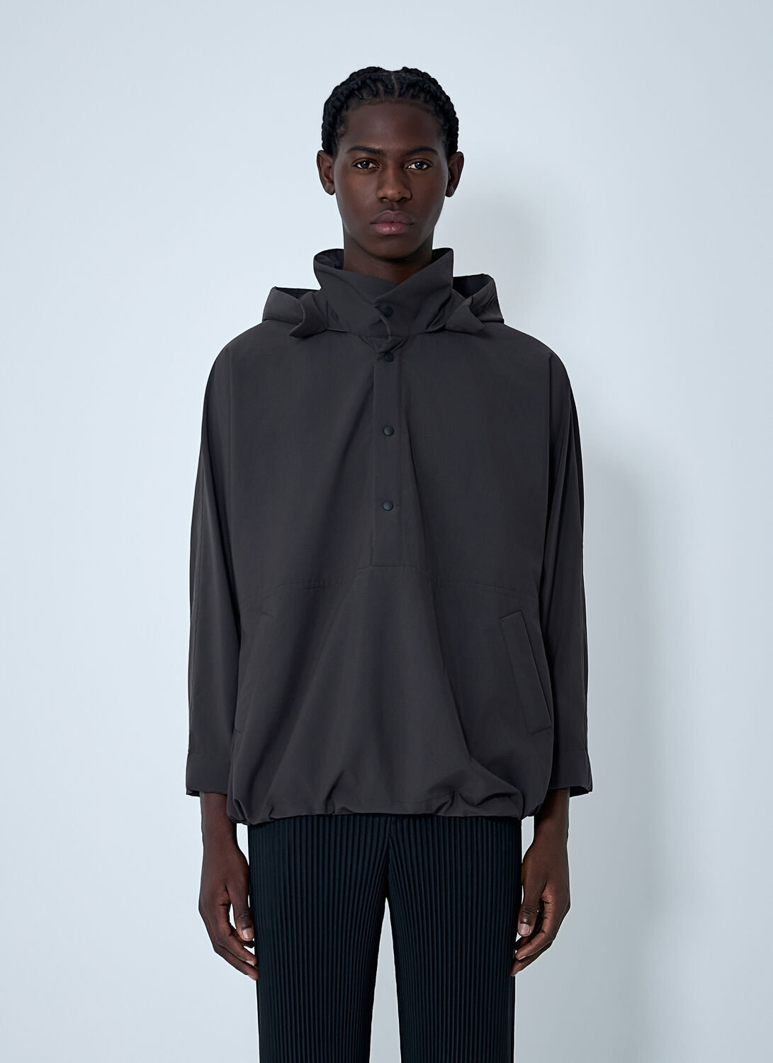 Issey Miyake Hooded Shirt In Gray