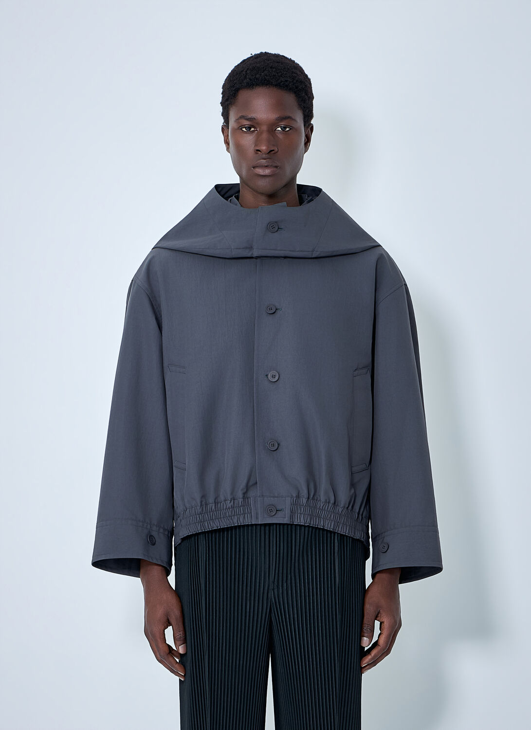 Homme Pliss Issey Miyake Structured Oversized Jacket - Man Jackets Black 4　Homme Plissey Miyake ストラクチャード オーバーサイズ ジャケット - メンズ ジャケット ブラック 4 Homme