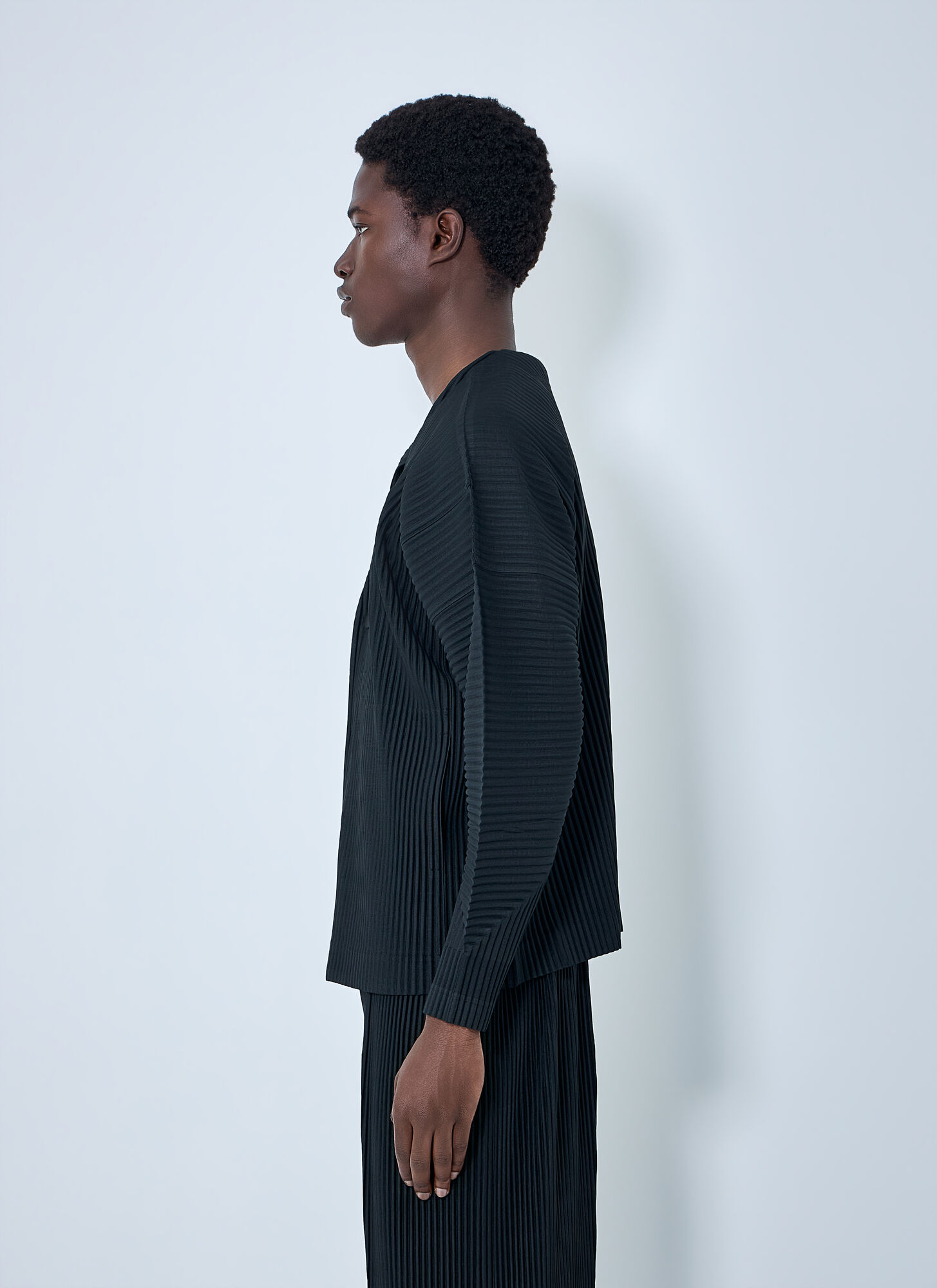  Homme Plissé Issey Miyake Homme Plissé Issey Miyake Pleated Button-up Jacket - Mann Jacken Black 2 