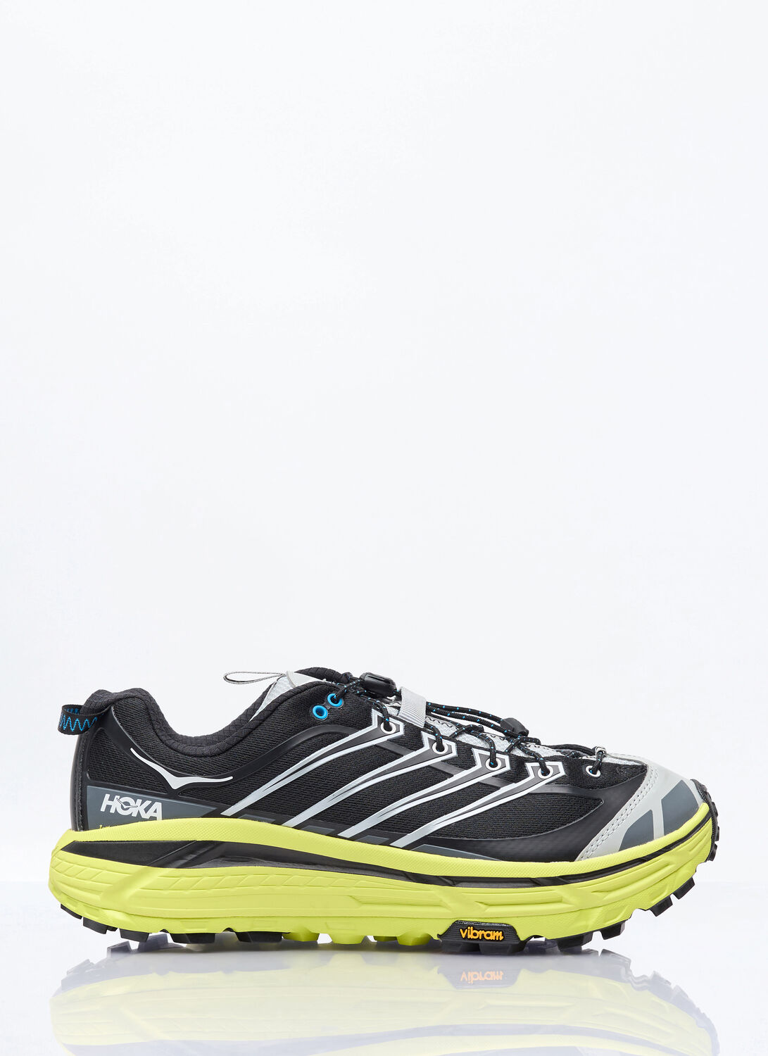 Hoka Black And Yellow Mafate Three2 Sneakers In Black