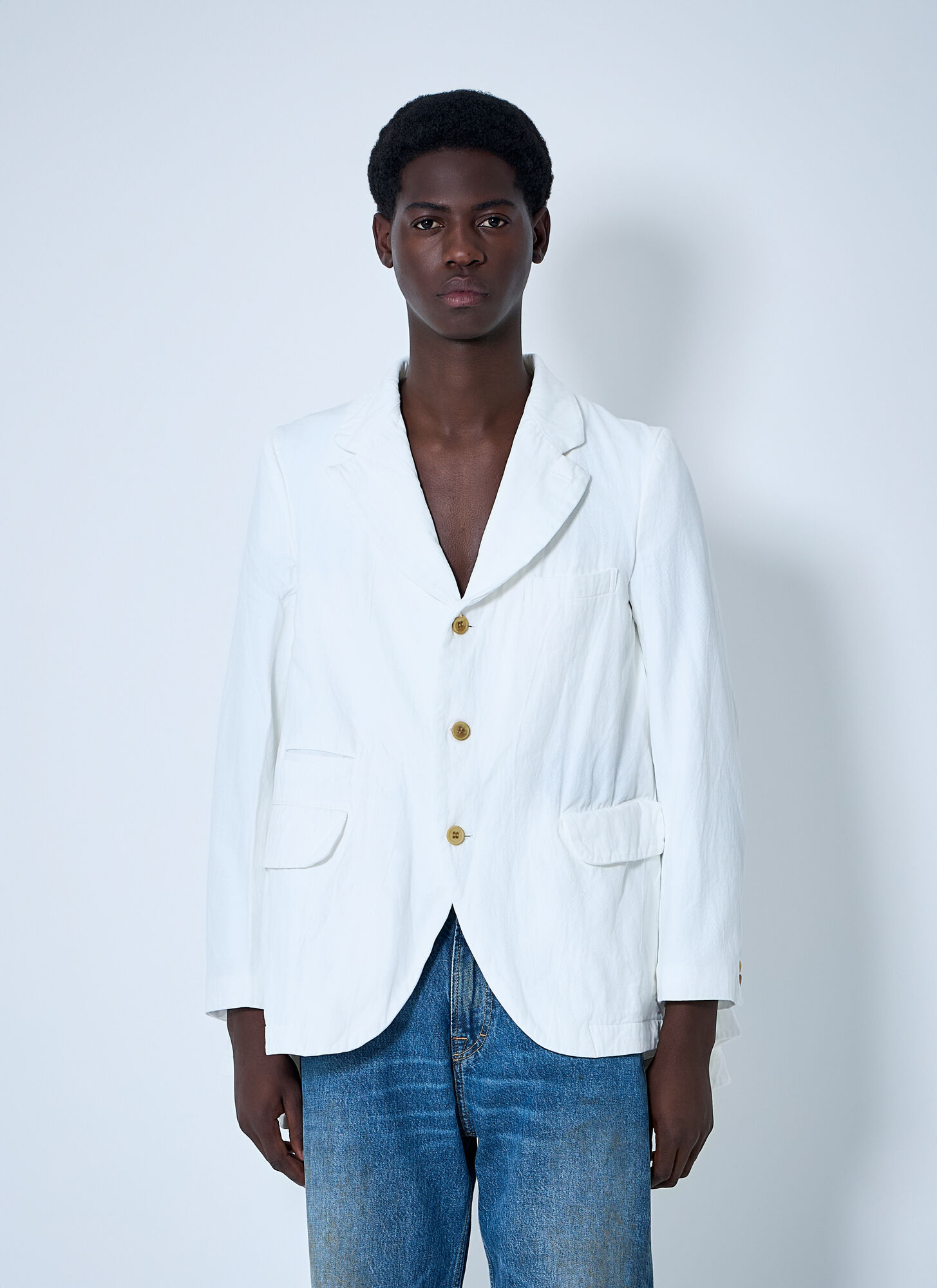 Comme Des Garons Homme Plus Double-breasted Blazer – Man Blazers White M