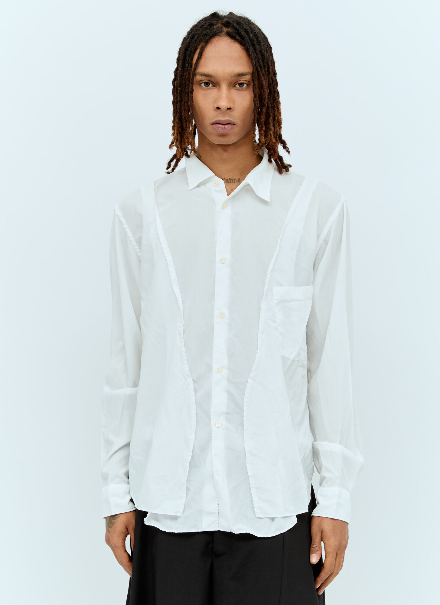 Shop Comme Des Garçons Homme Deux Panel Shirt In White