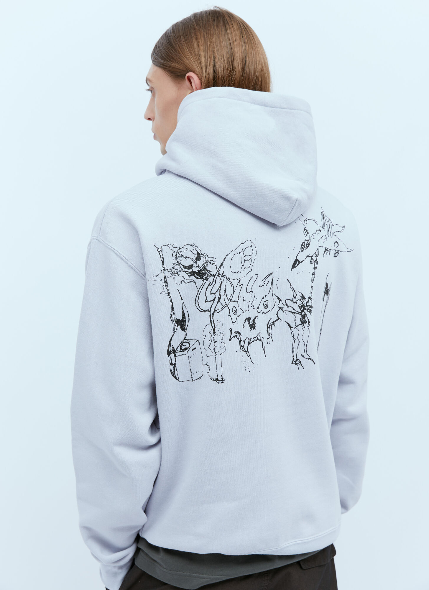  Ice & Techno Ice & Techno Cross Logo Print Hooded Sweatshirt - Man Sweatshirts Grey M 
