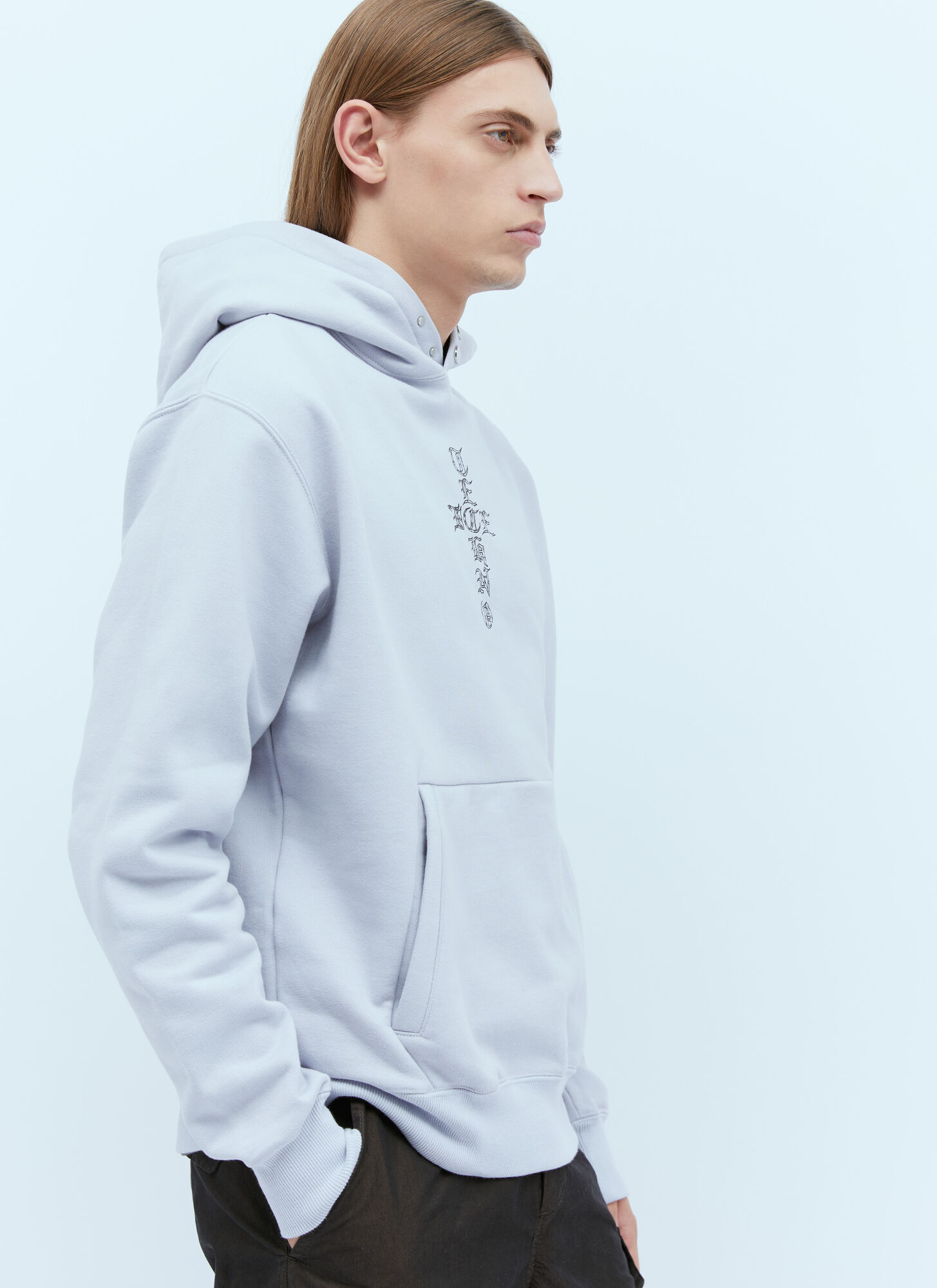  Ice & Techno Ice & Techno Cross Logo Print Hooded Sweatshirt - Man Sweatshirts Grey M 
