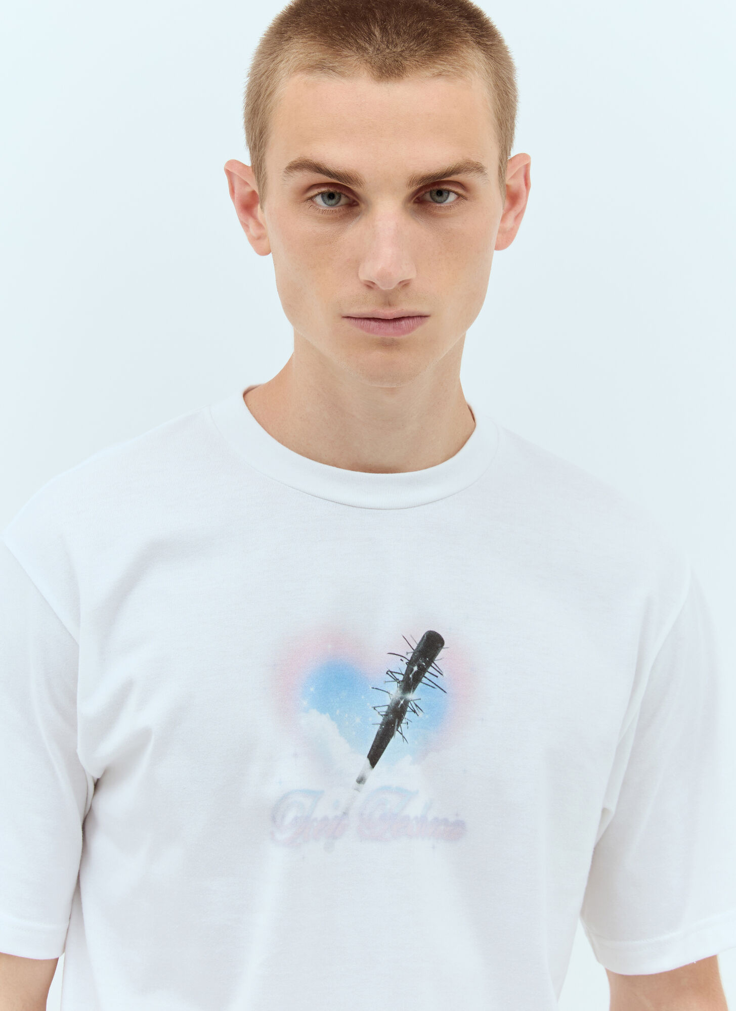 Ice & Techno Nail Bat Graphic-print T-shirt In White